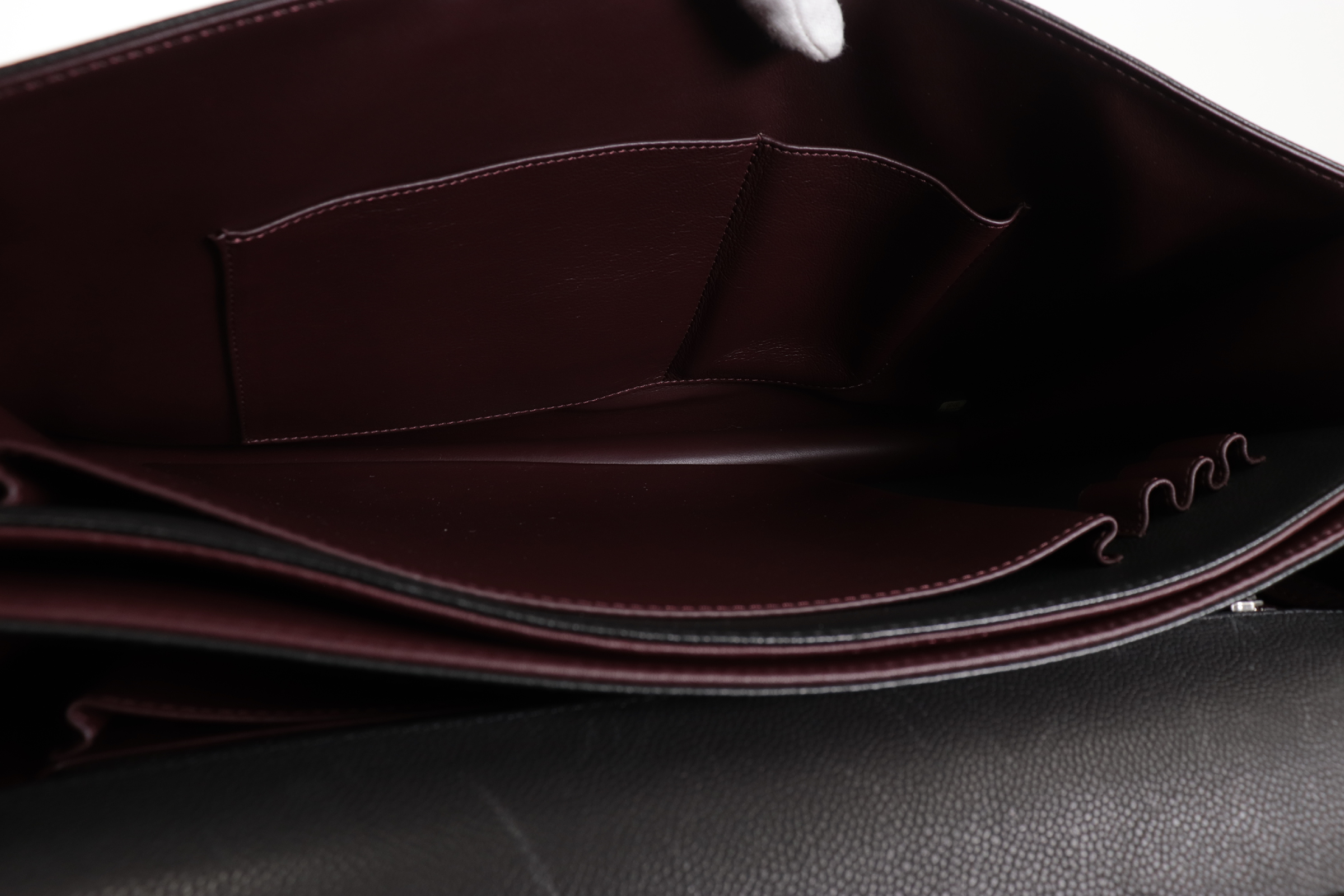 Boy Chanel Caviar Leather 2-Way Briefcase with Silver Hardware, Serial Number 21 Series, Business Bag — view 9
