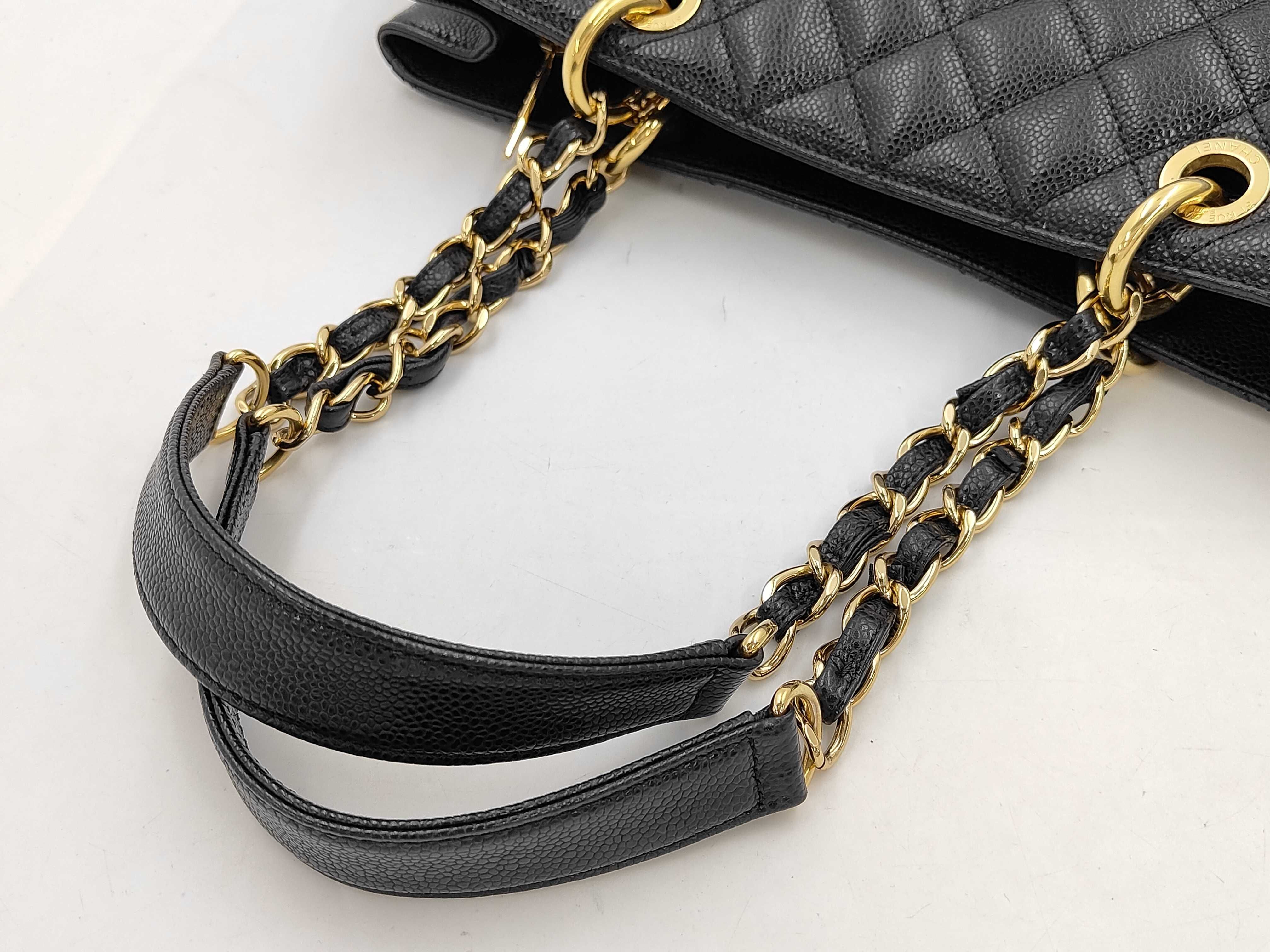 GST Caviar Skin Tote Bag, Black with Gold Hardware, 19439382 (Serial Number 15-series), A50995, 15713018 (Tote Bag) — view 3