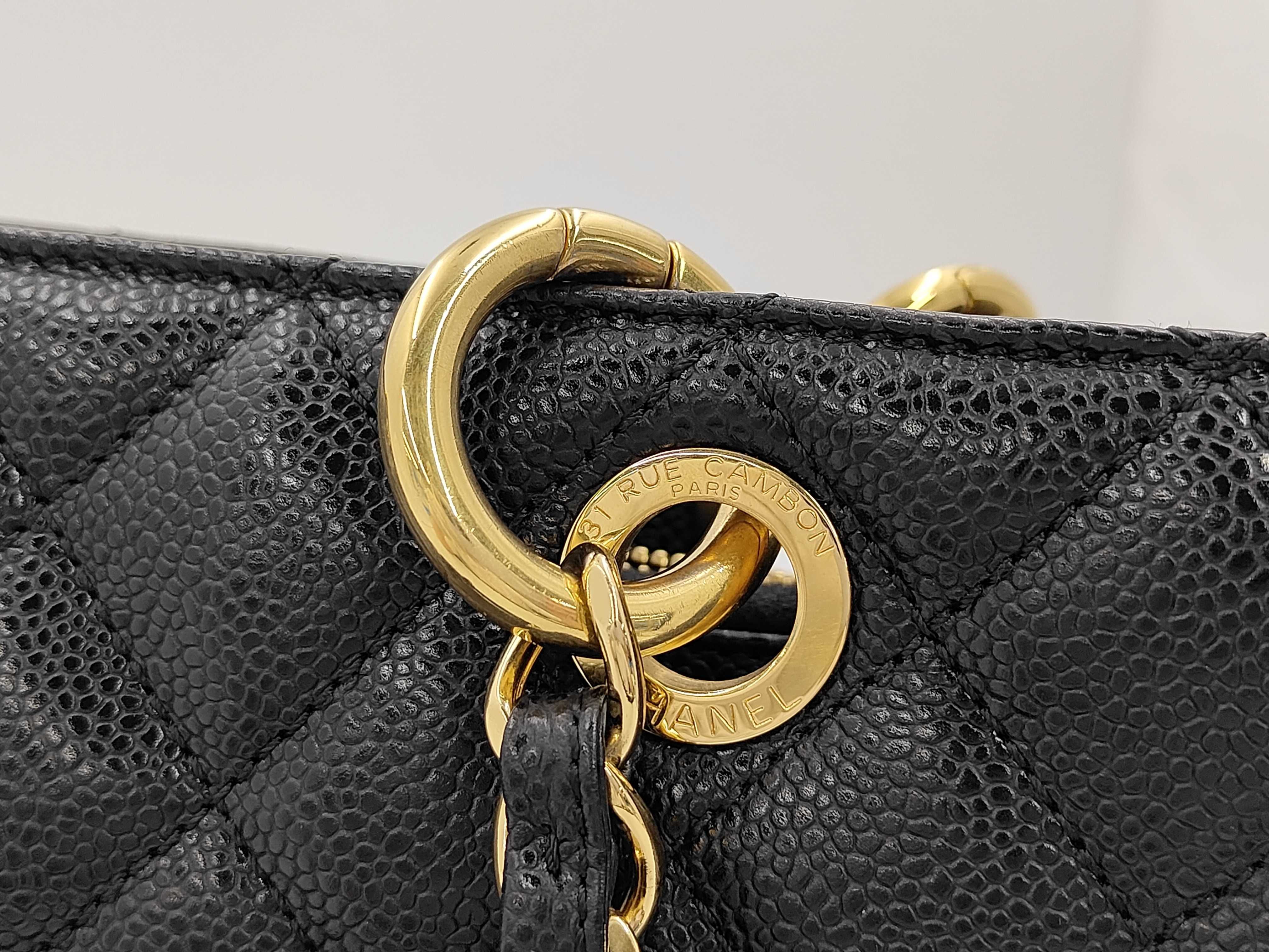 GST Caviar Skin Tote Bag, Black with Gold Hardware, 19439382 (Serial Number 15-series), A50995, 15713018 (Tote Bag) — view 5