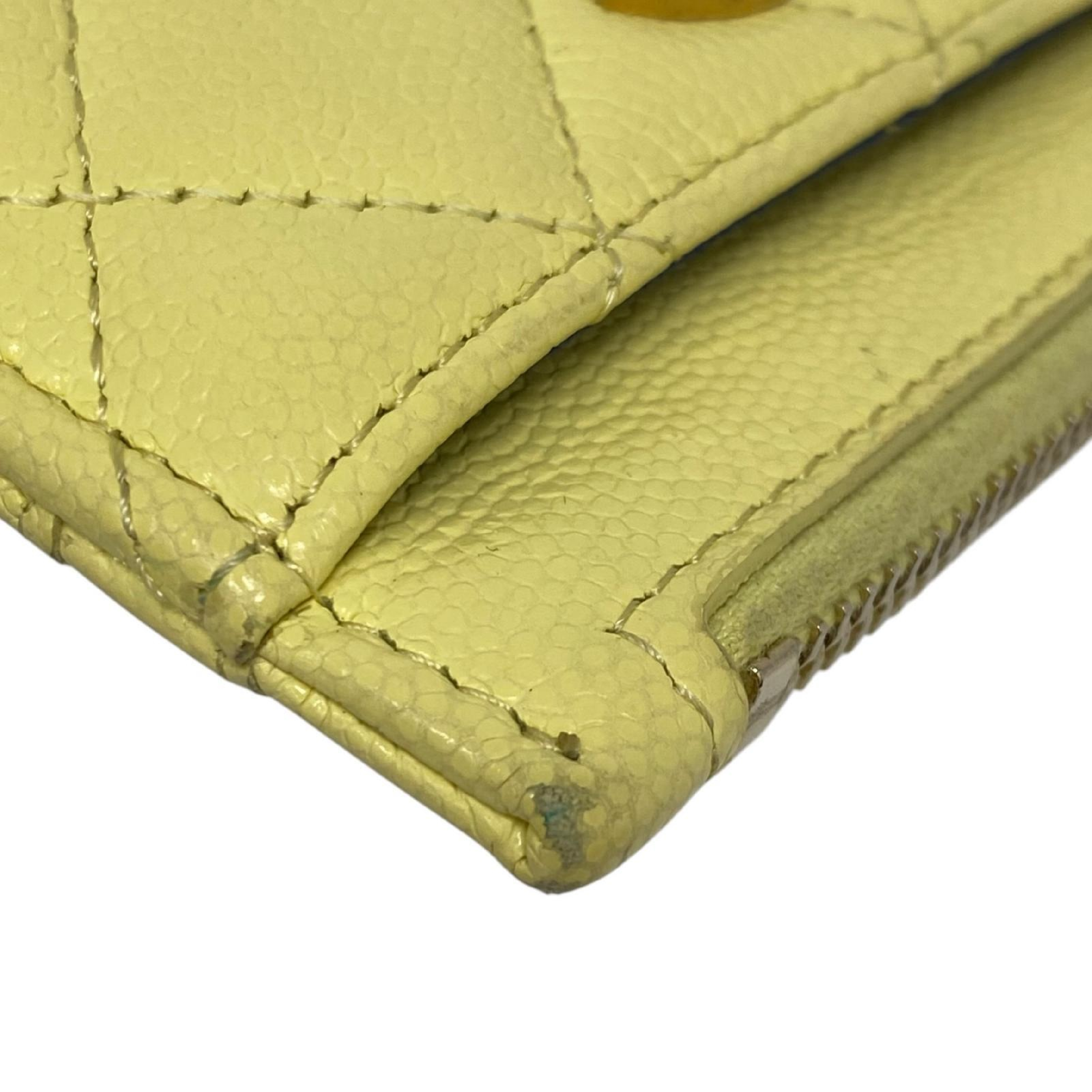 【*Shipped from: Hong Kong*】CHANEL Yellow Caviar Skin Card Case — view 9