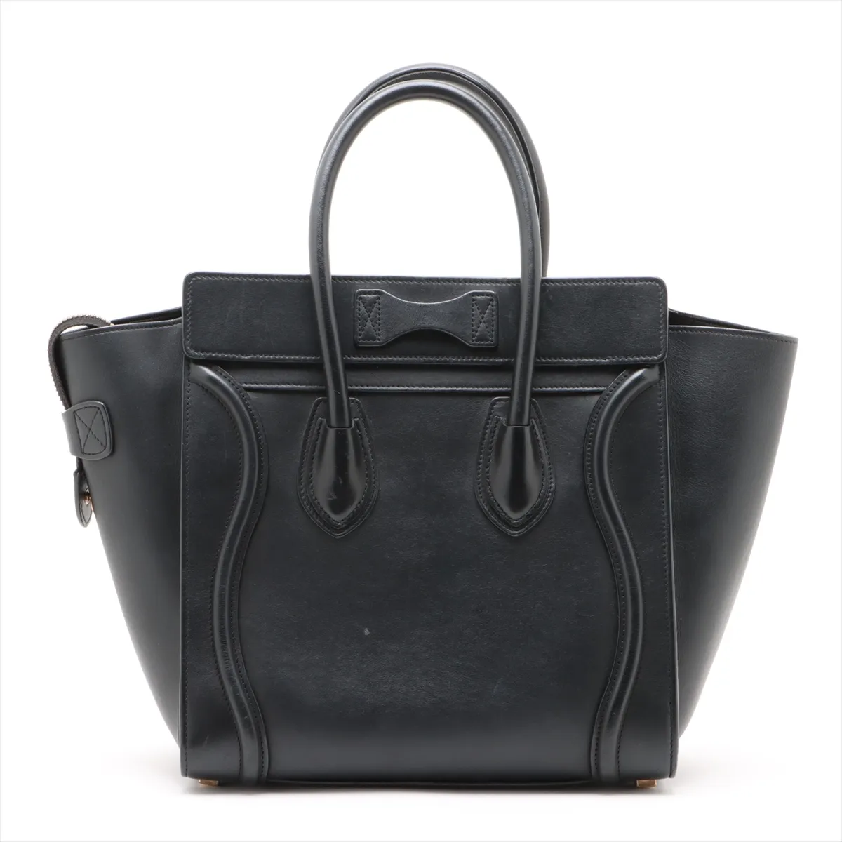 Luggage Micro Shopper Leather Handbag Black — view 2