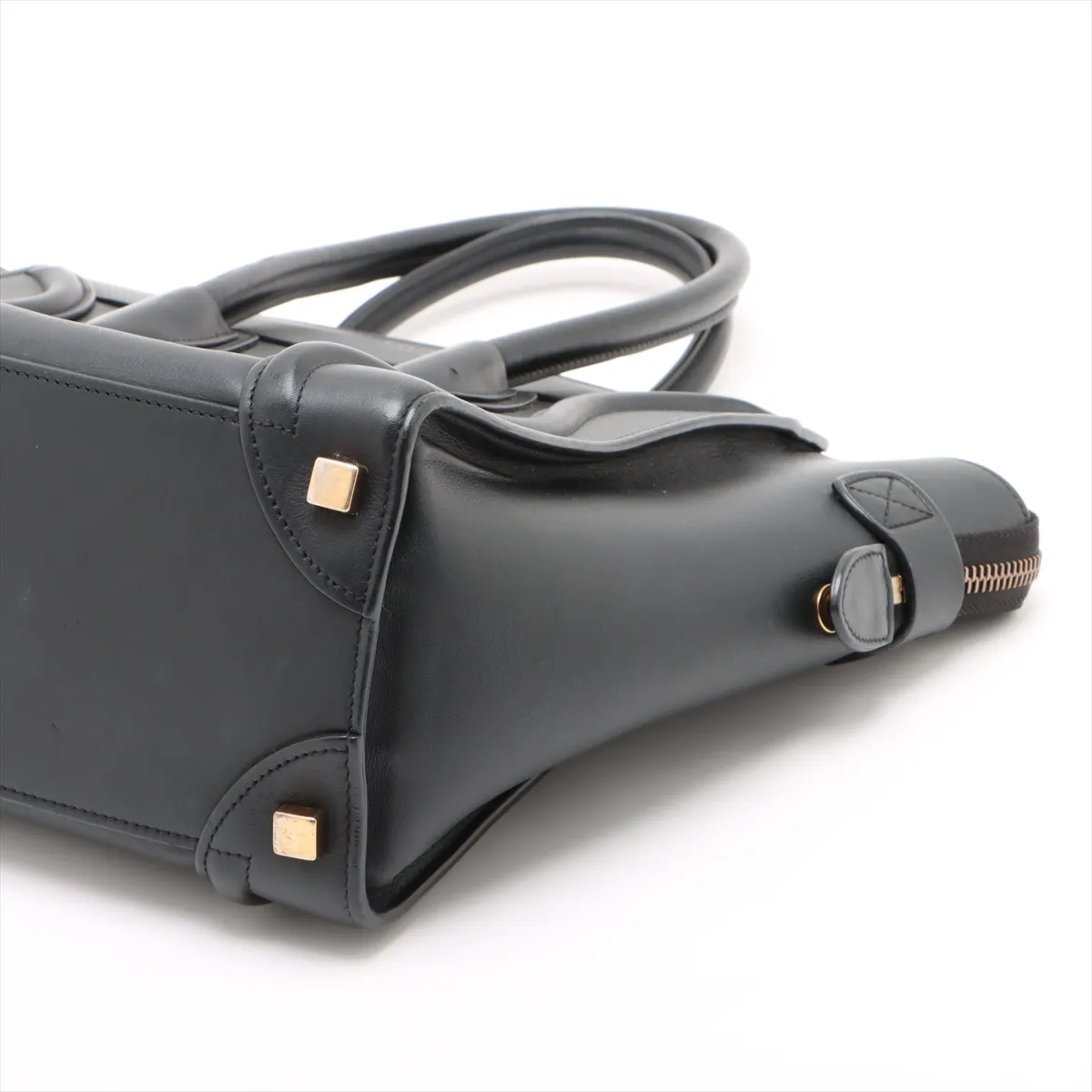 Luggage Micro Shopper Leather Handbag Black — view 3