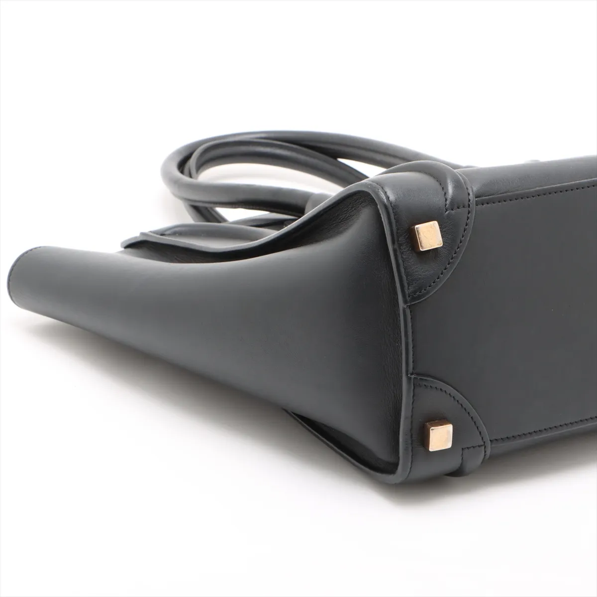 Luggage Micro Shopper Leather Handbag Black — view 4