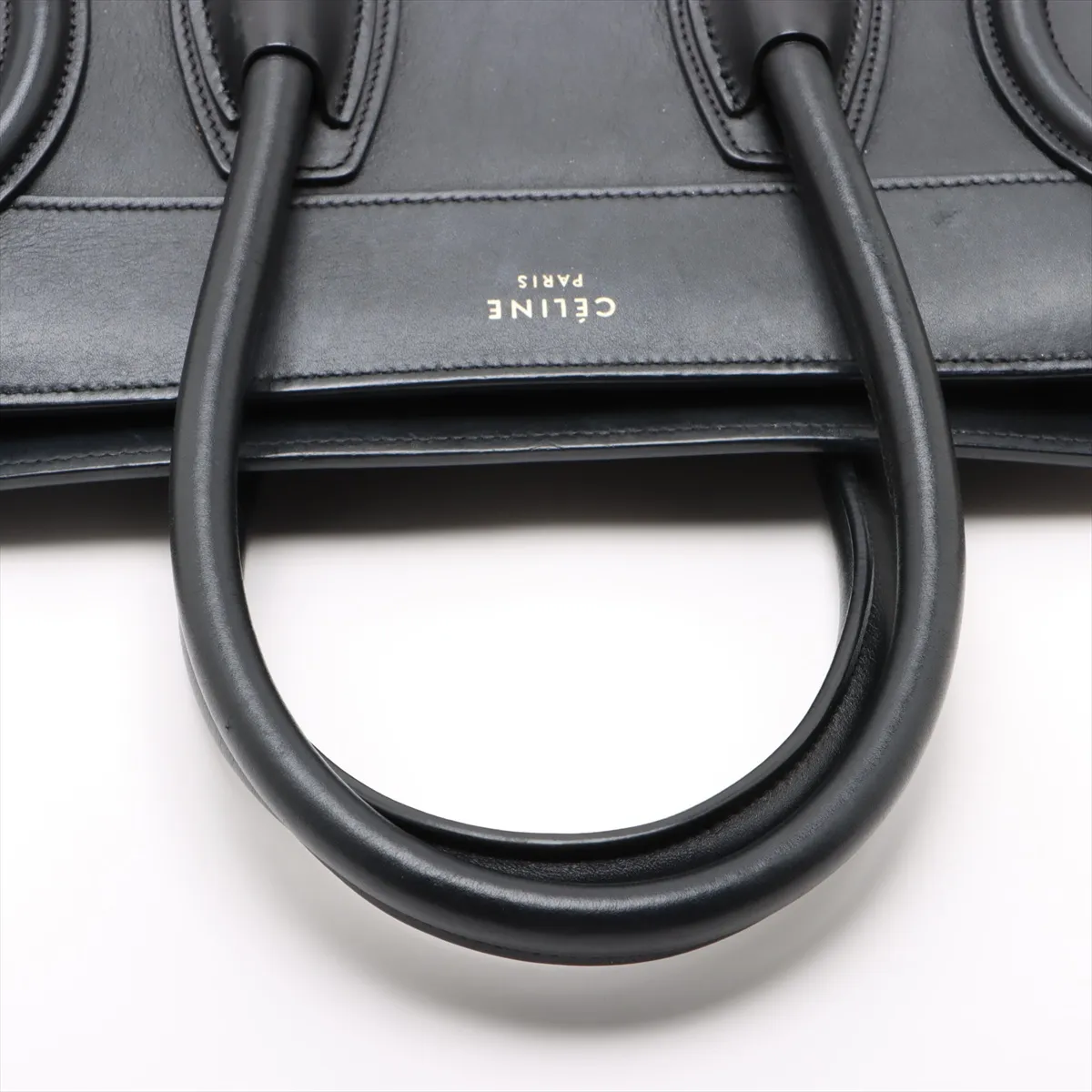 Luggage Micro Shopper Leather Handbag Black — view 5