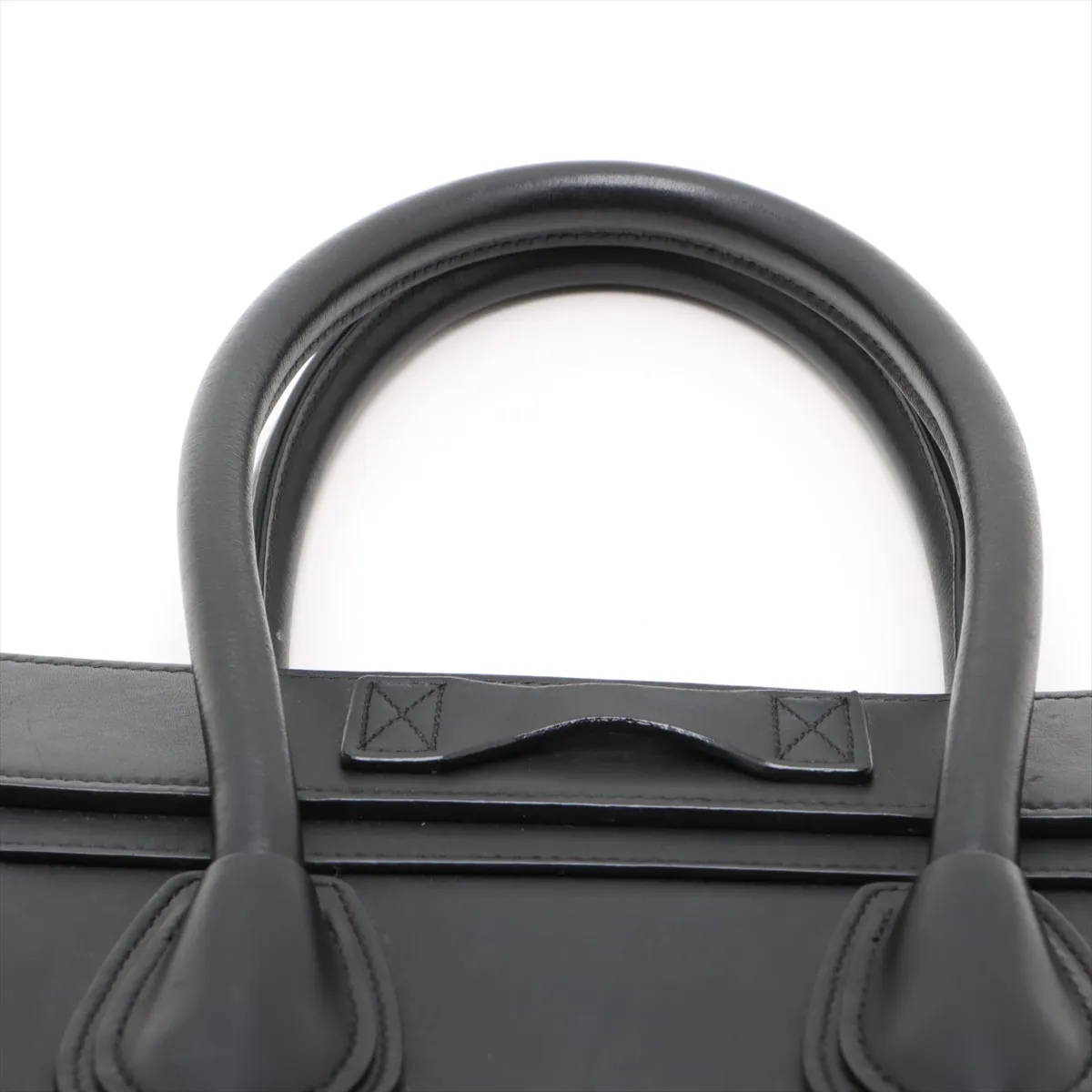 Luggage Micro Shopper Leather Handbag Black — view 6