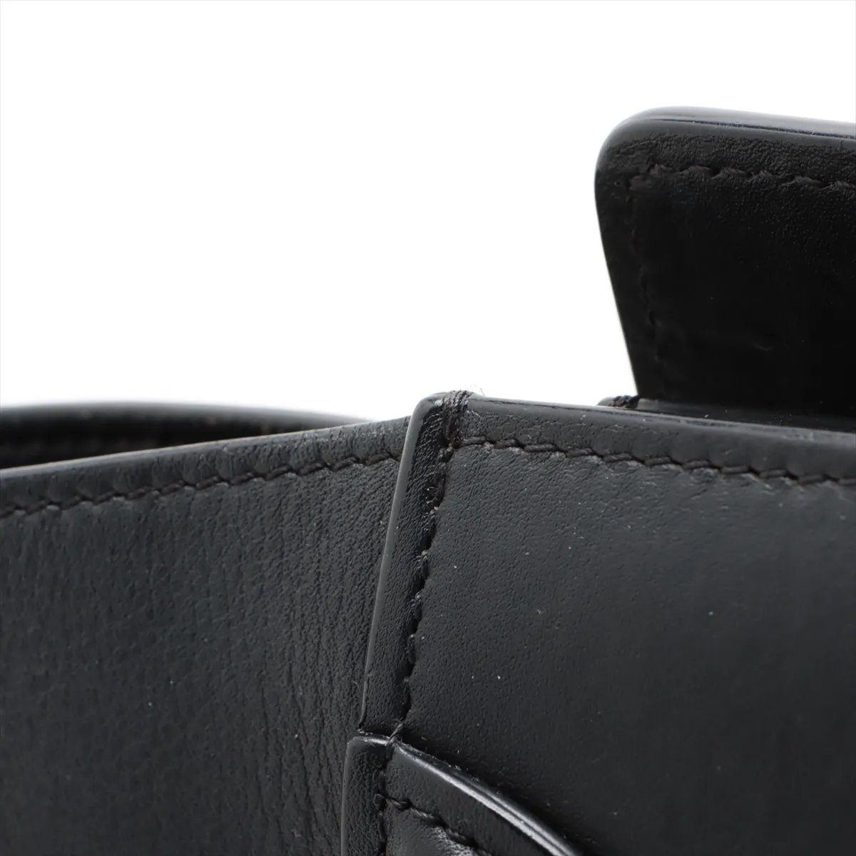 Luggage Micro Shopper Leather Handbag Black — view 10