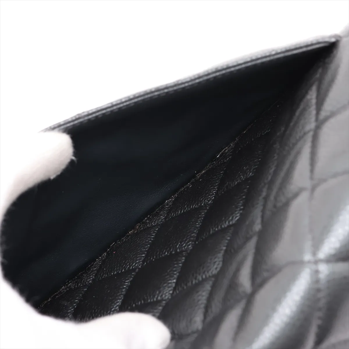 [Individually packaged] Chanel Large Matelassé 30 Caviar Skin Double Flap Double Chain Bag, Black with Gold Hardware, 25712638, Serial Number , A58600 — view 12
