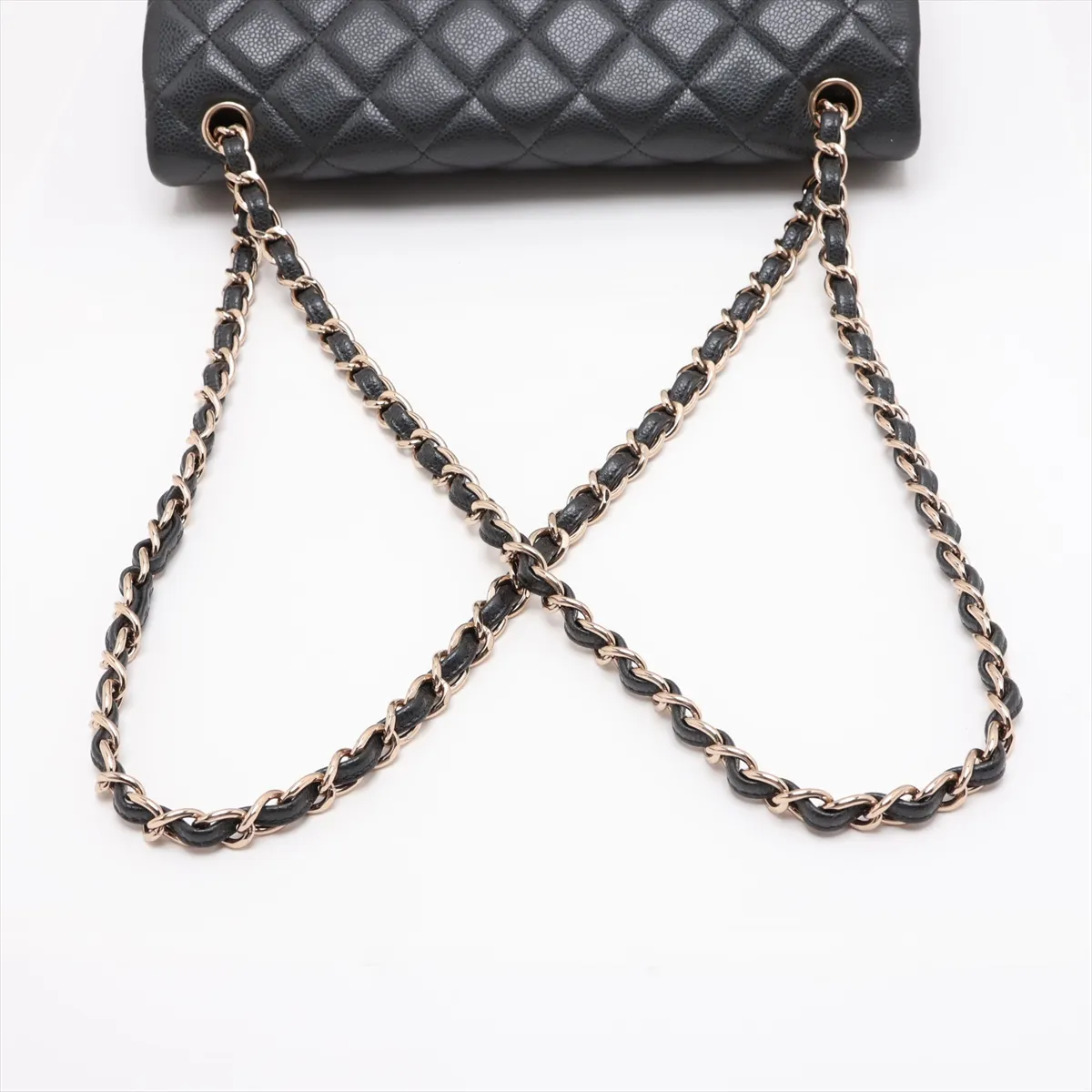 [Individually packaged] Chanel Large Matelassé 30 Caviar Skin Double Flap Double Chain Bag, Black with Gold Hardware, 25712638, Serial Number , A58600 — view 5