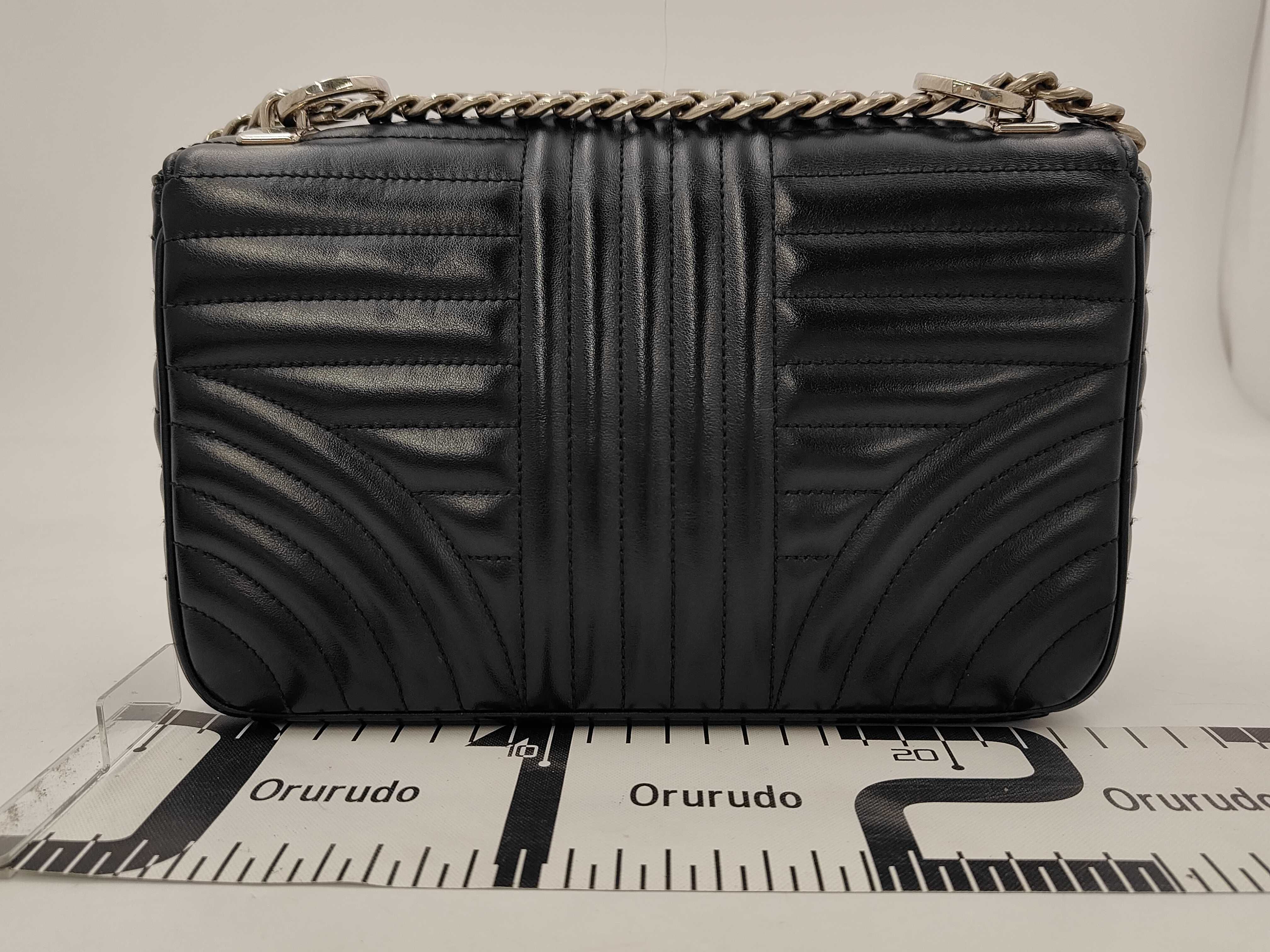 Diagram Quilted Chain Shoulder Bag (Black) — view 2