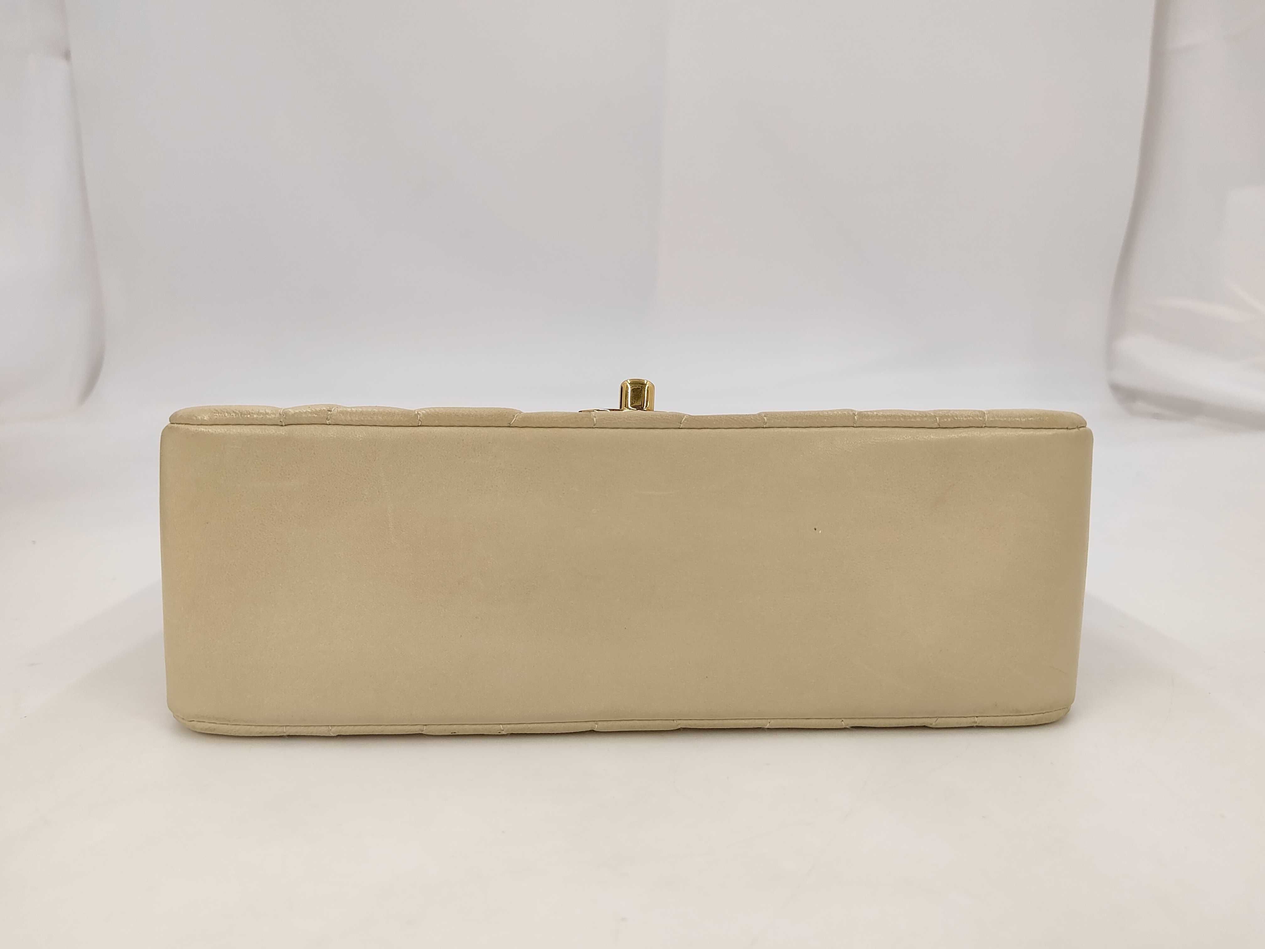 Chanel Diana Flap Matelassé Chain Shoulder Bag with Authenticity Card, Box, and Dust Bag, Beige Shoulder Bag — view 3
