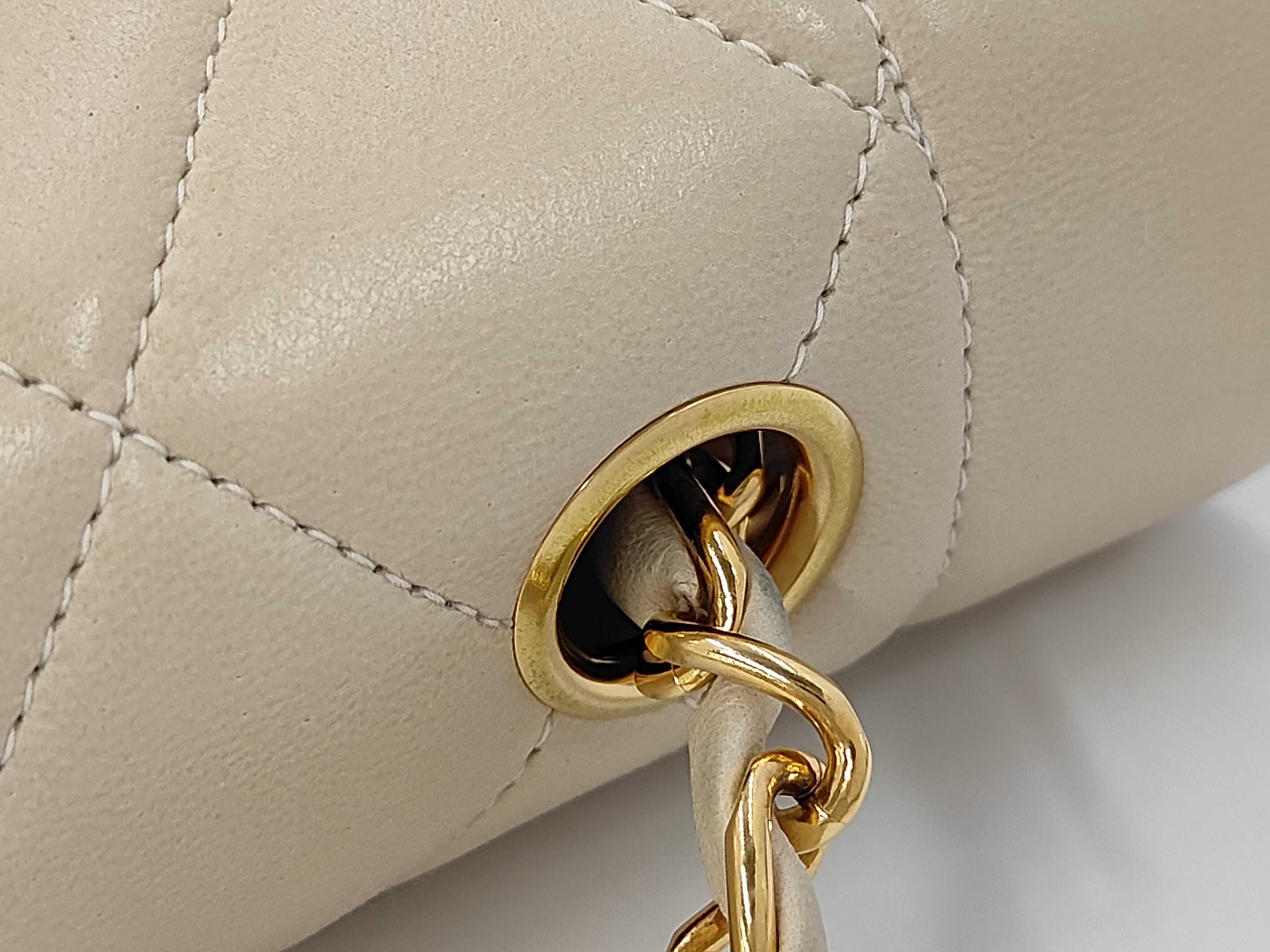 Chanel Diana Flap Matelassé Chain Shoulder Bag with Authenticity Card, Box, and Dust Bag, Beige Shoulder Bag — view 6