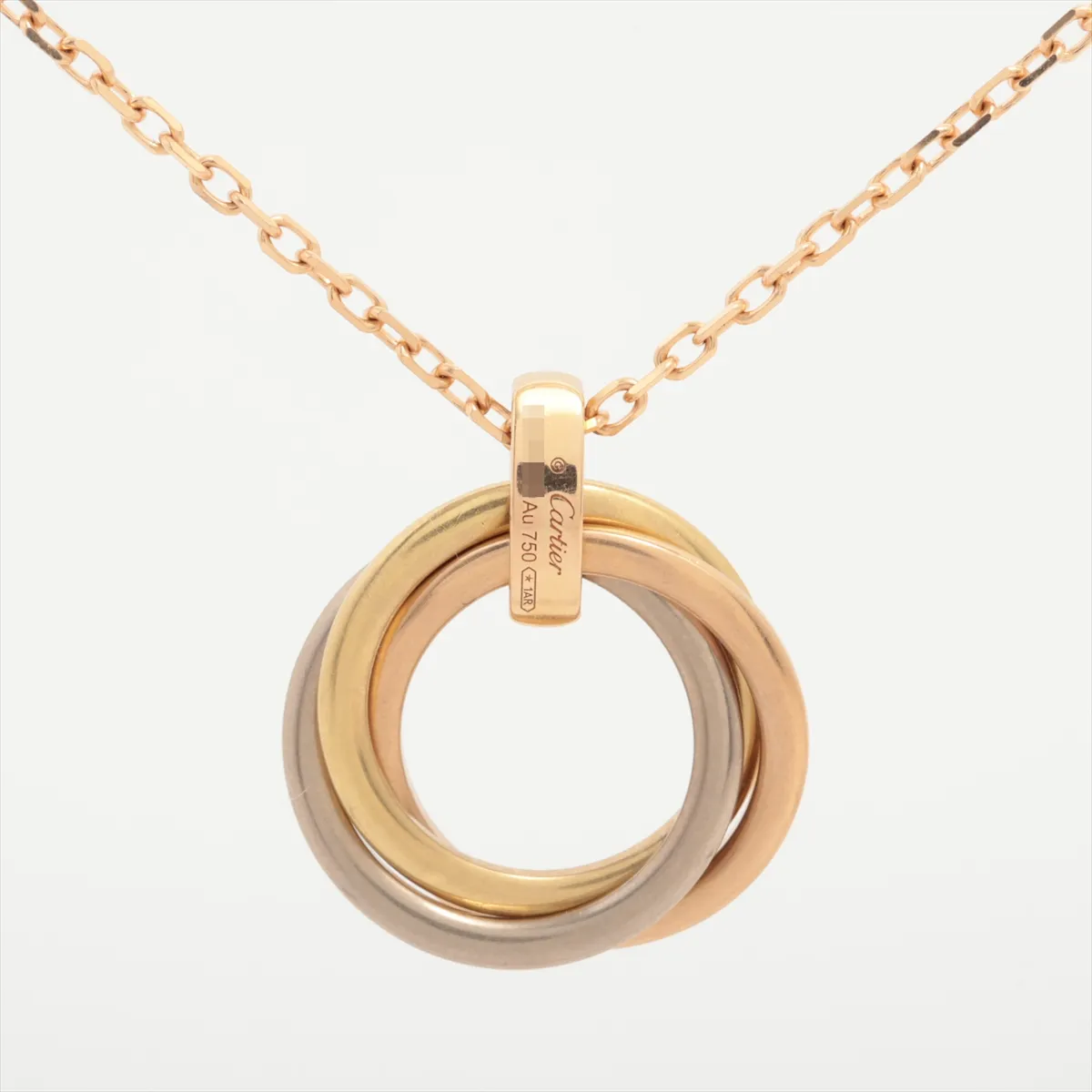 Trinity Diamond Necklace 750 (Yellow Gold x Pink Gold x White Gold) 9.2g NHP439 — view 2
