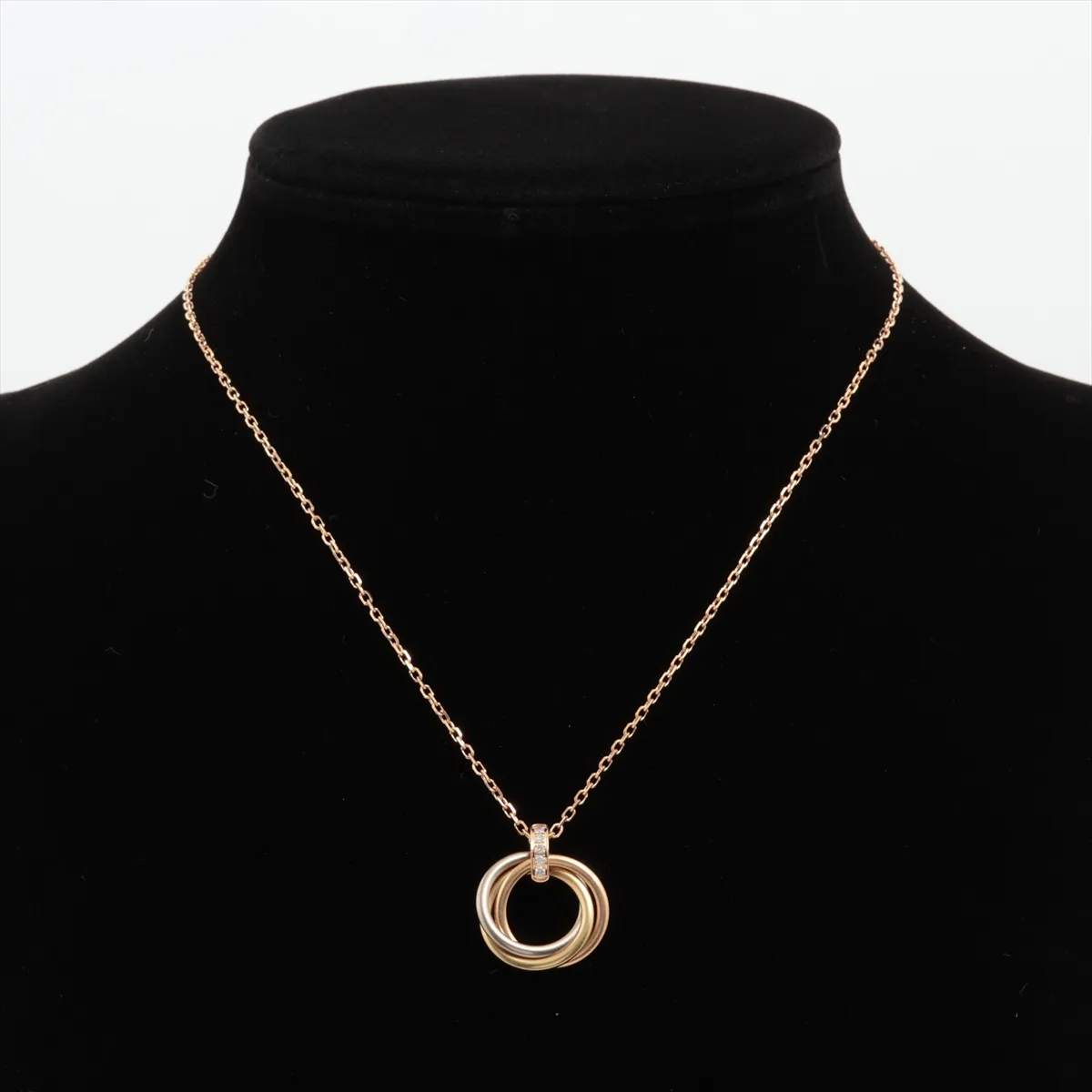 Trinity Diamond Necklace 750 (Yellow Gold x Pink Gold x White Gold) 9.2g NHP439 — view 5
