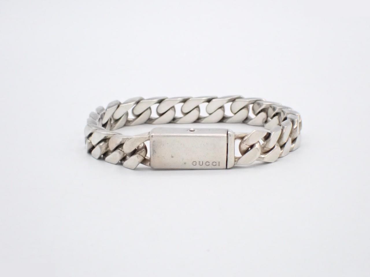 Cuban link bracelet, 925 sterling silver, 38.6g, stamped "18", actual size 17cm