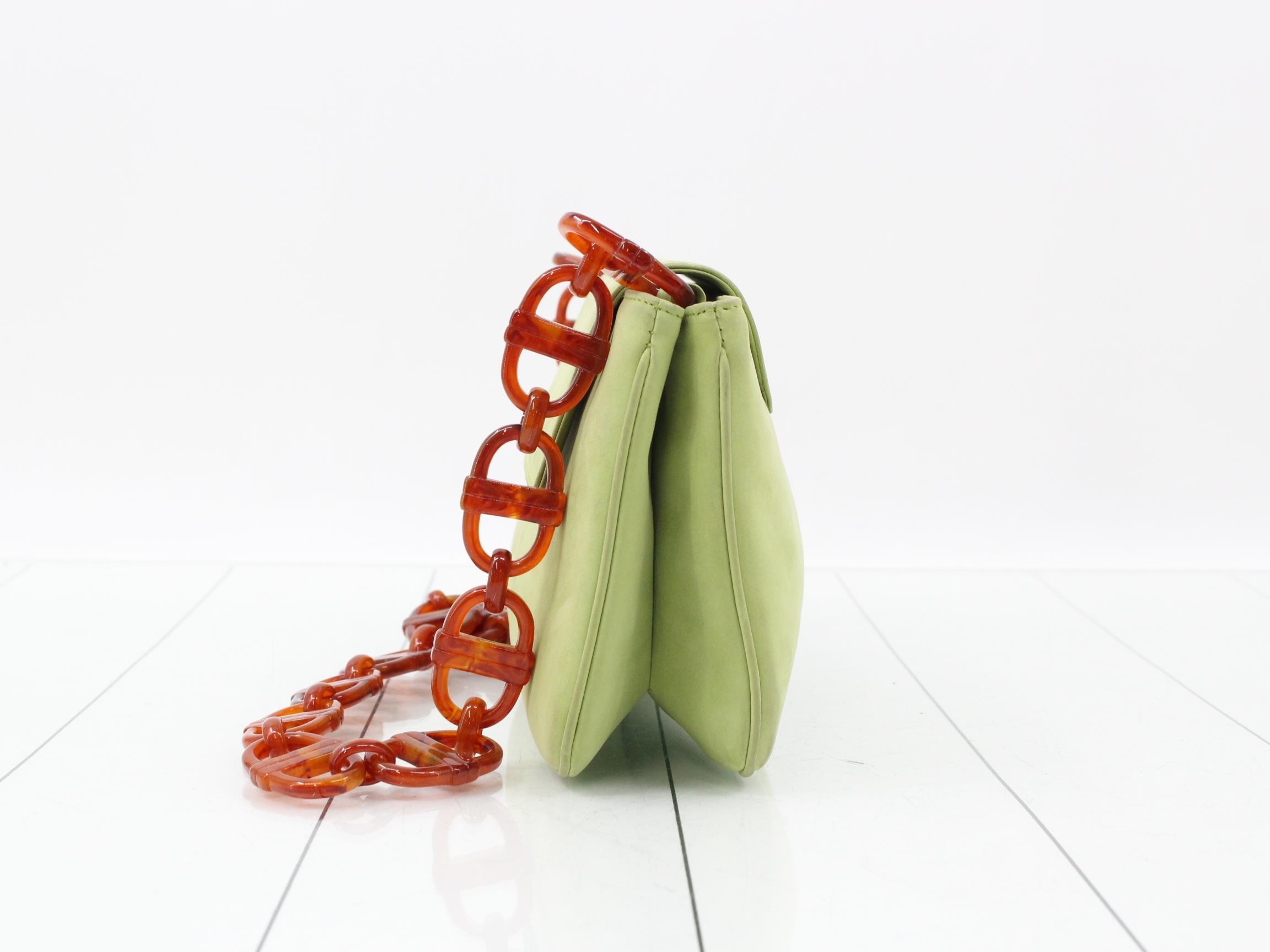 Tortoiseshell velour chain shoulder bag — view 3
