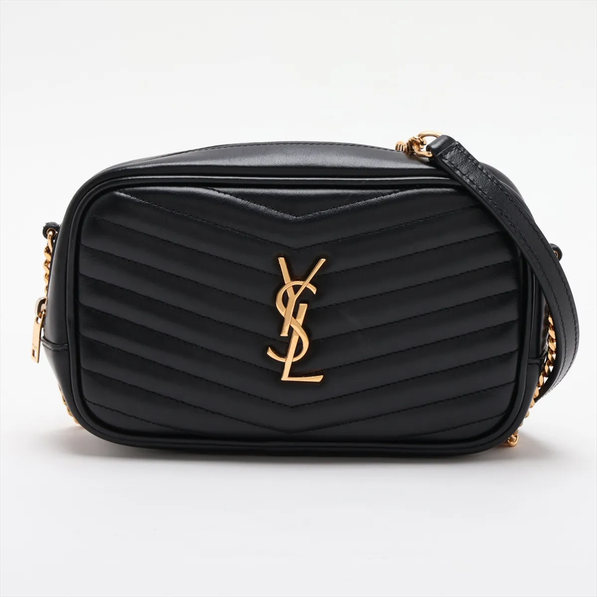 Lou 748849 Leather Chain Shoulder Bag Black 748849