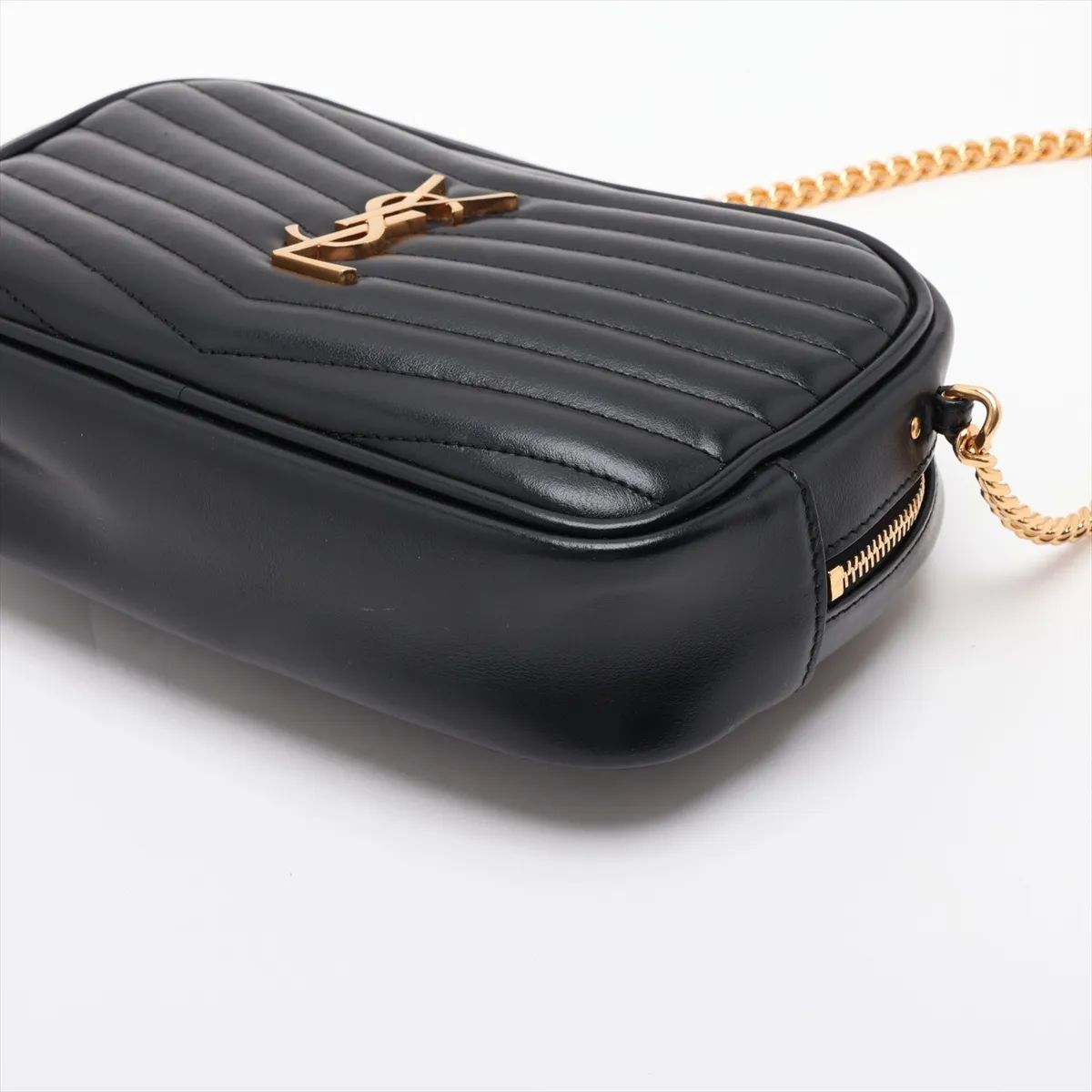 Lou 748849 Leather Chain Shoulder Bag Black 748849 — view 3