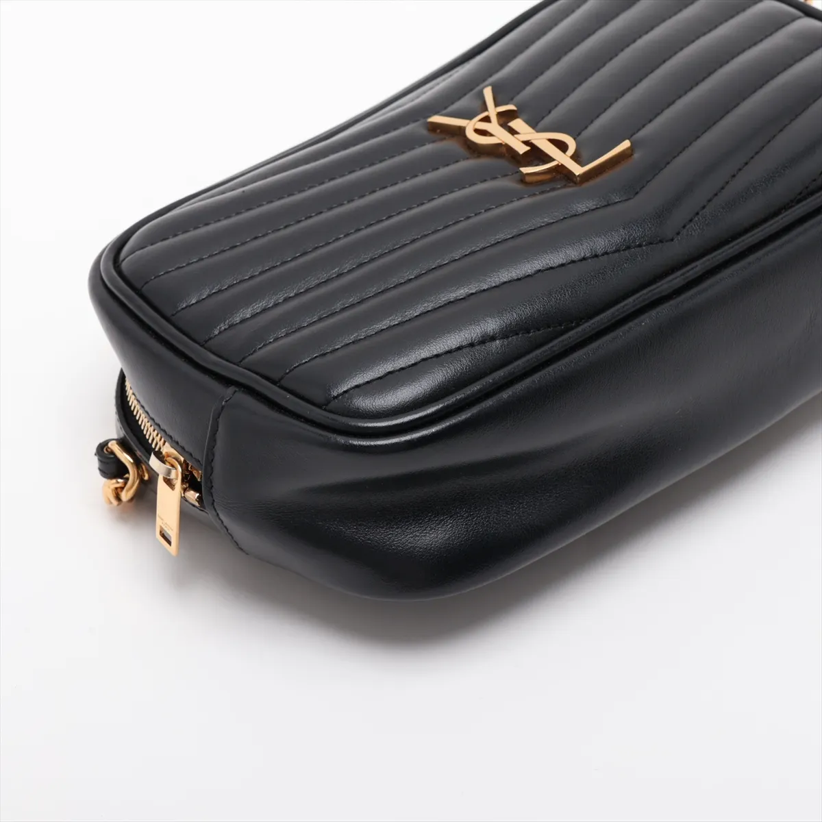 Lou 748849 Leather Chain Shoulder Bag Black 748849 — view 4