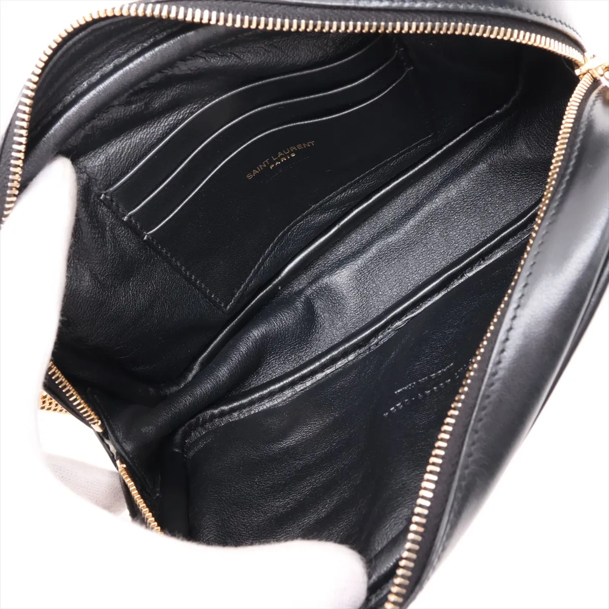 Lou 748849 Leather Chain Shoulder Bag Black 748849 — view 6