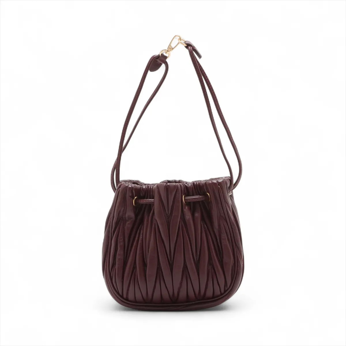 Matelasse Leather Handbag Bordeaux 5ND022 — view 2