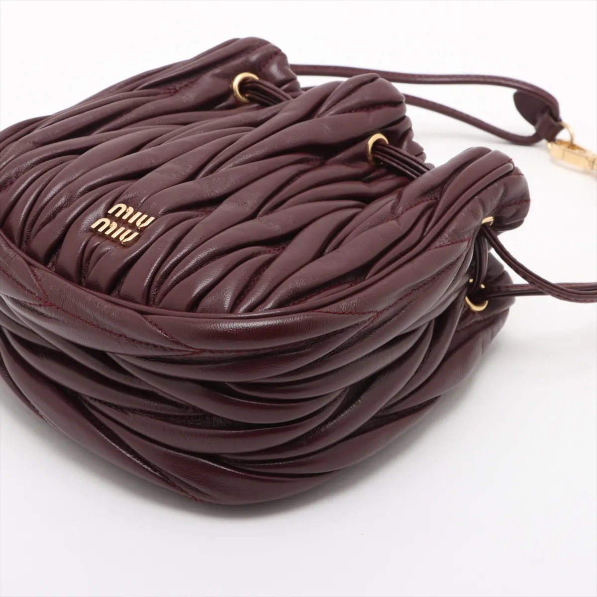 Matelasse Leather Handbag Bordeaux 5ND022 — view 3