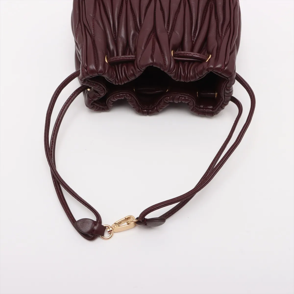 Matelasse Leather Handbag Bordeaux 5ND022 — view 5