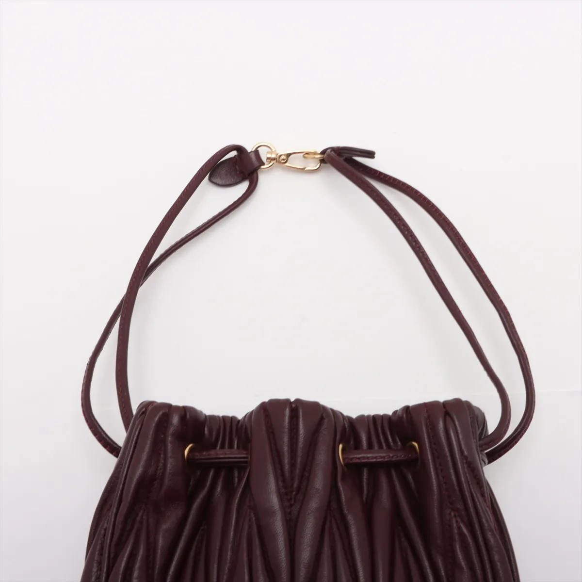 Matelasse Leather Handbag Bordeaux 5ND022 — view 6