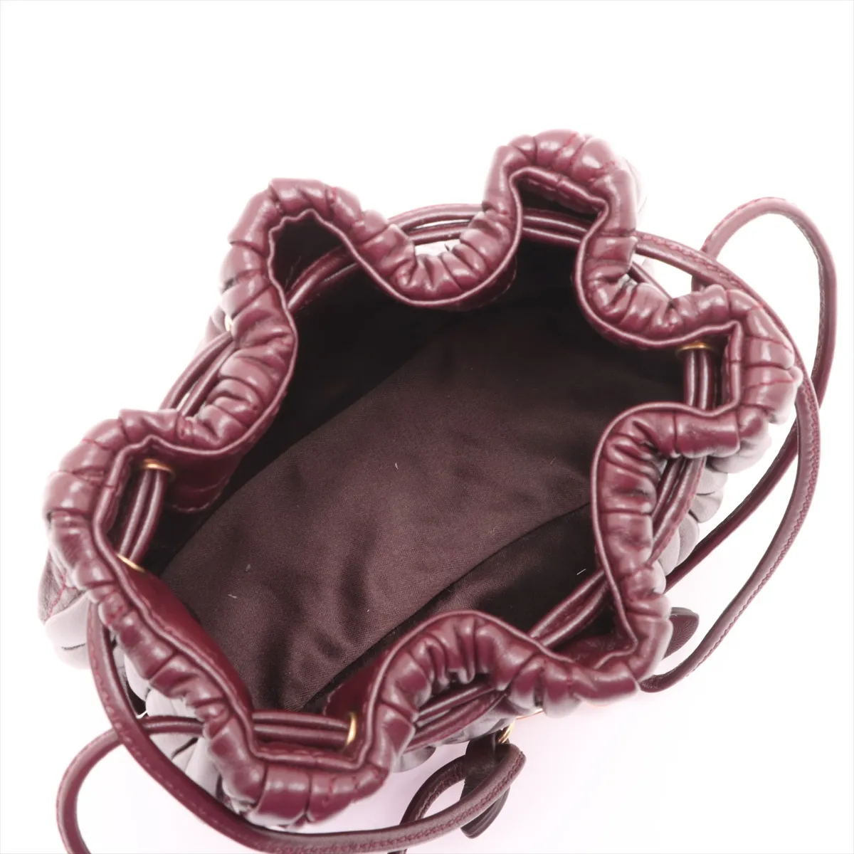 Matelasse Leather Handbag Bordeaux 5ND022 — view 7