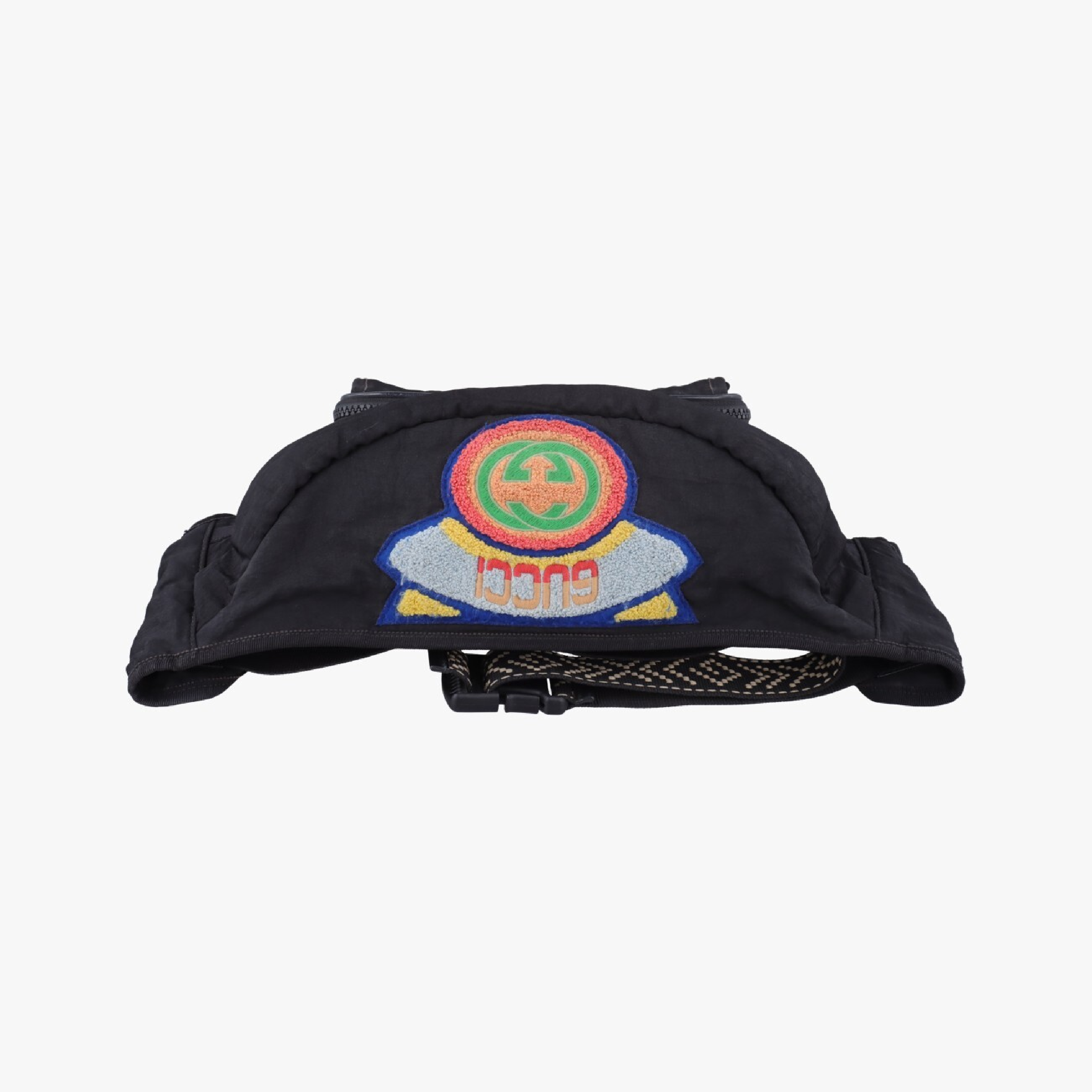 1980s Patch Black Nylon Waist Bag 536842 D026026522 — view 5