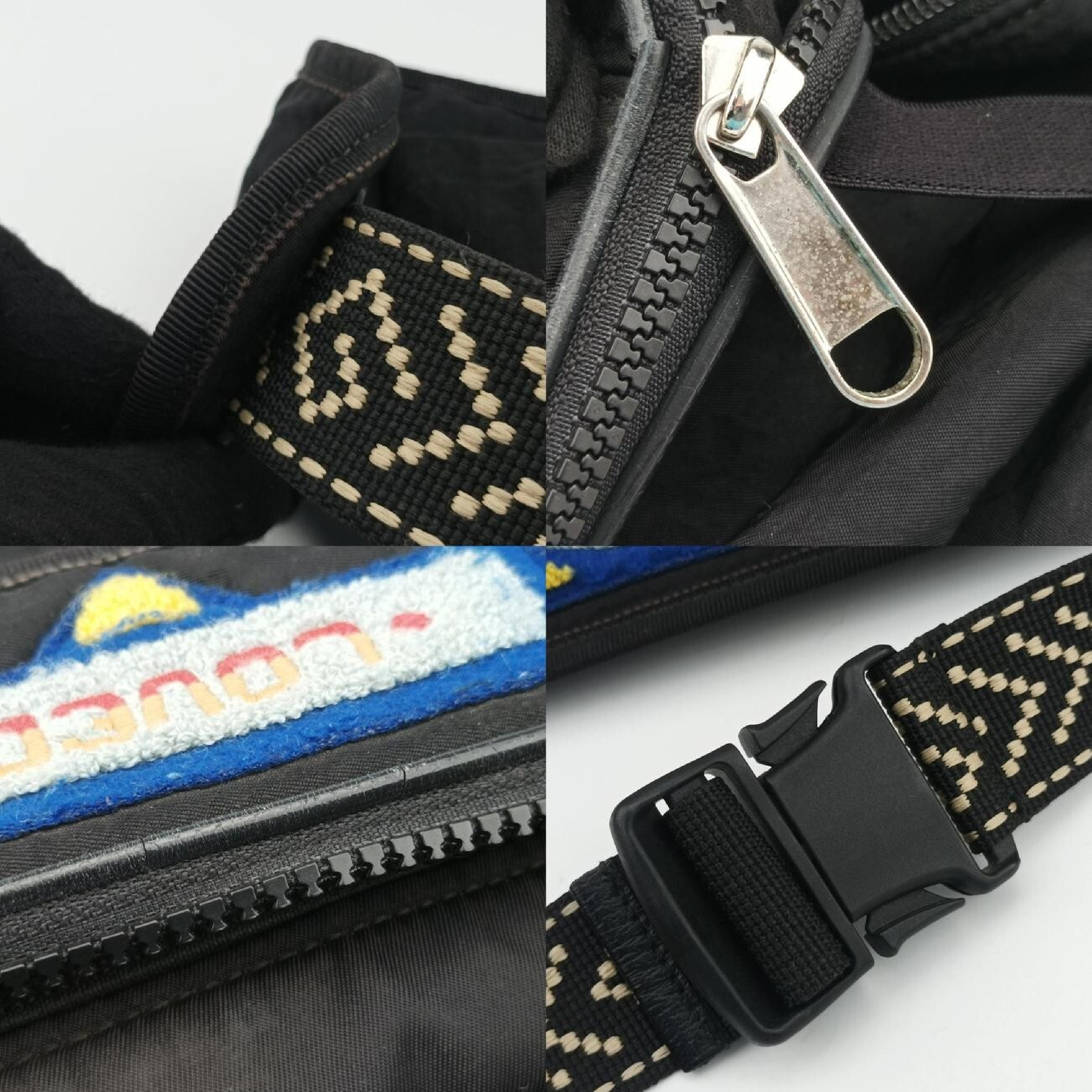 1980s Patch Black Nylon Waist Bag 536842 D026026522 — view 10