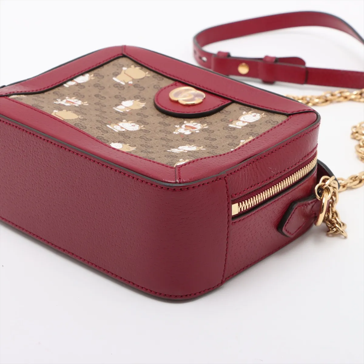Doraemon x Gucci Mini GG Supreme PVC x Leather Chain Shoulder Bag Beige 655596 — view 3