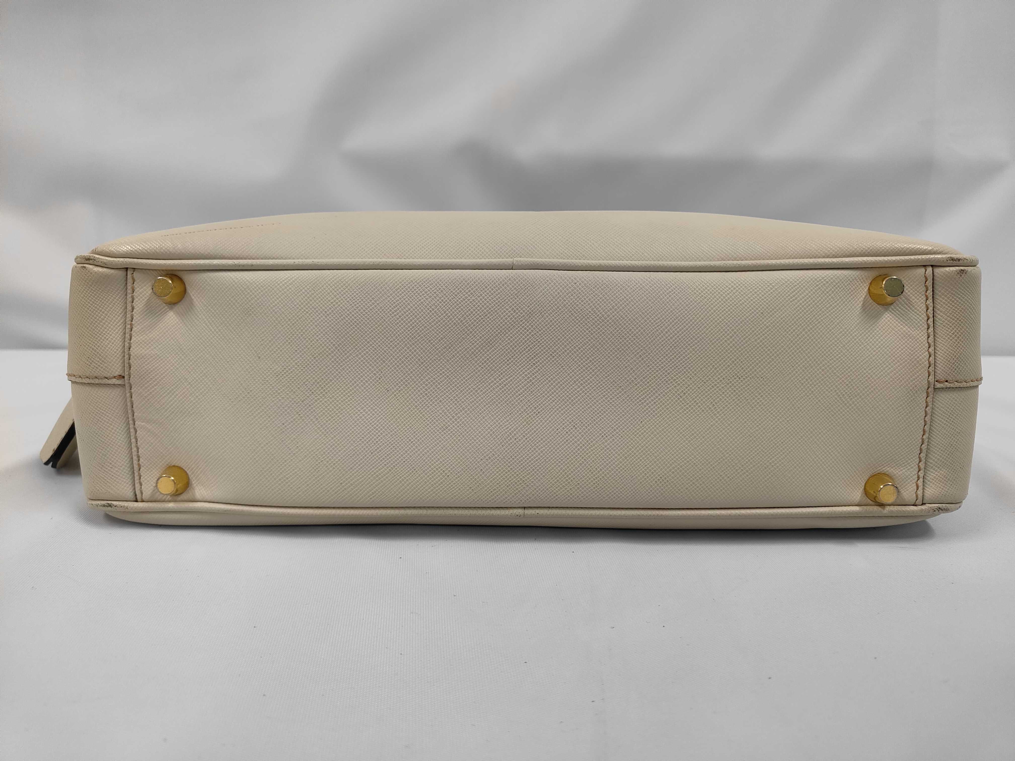 Saffiano Leather Handbag, Off-White Shoulder Bag — view 3