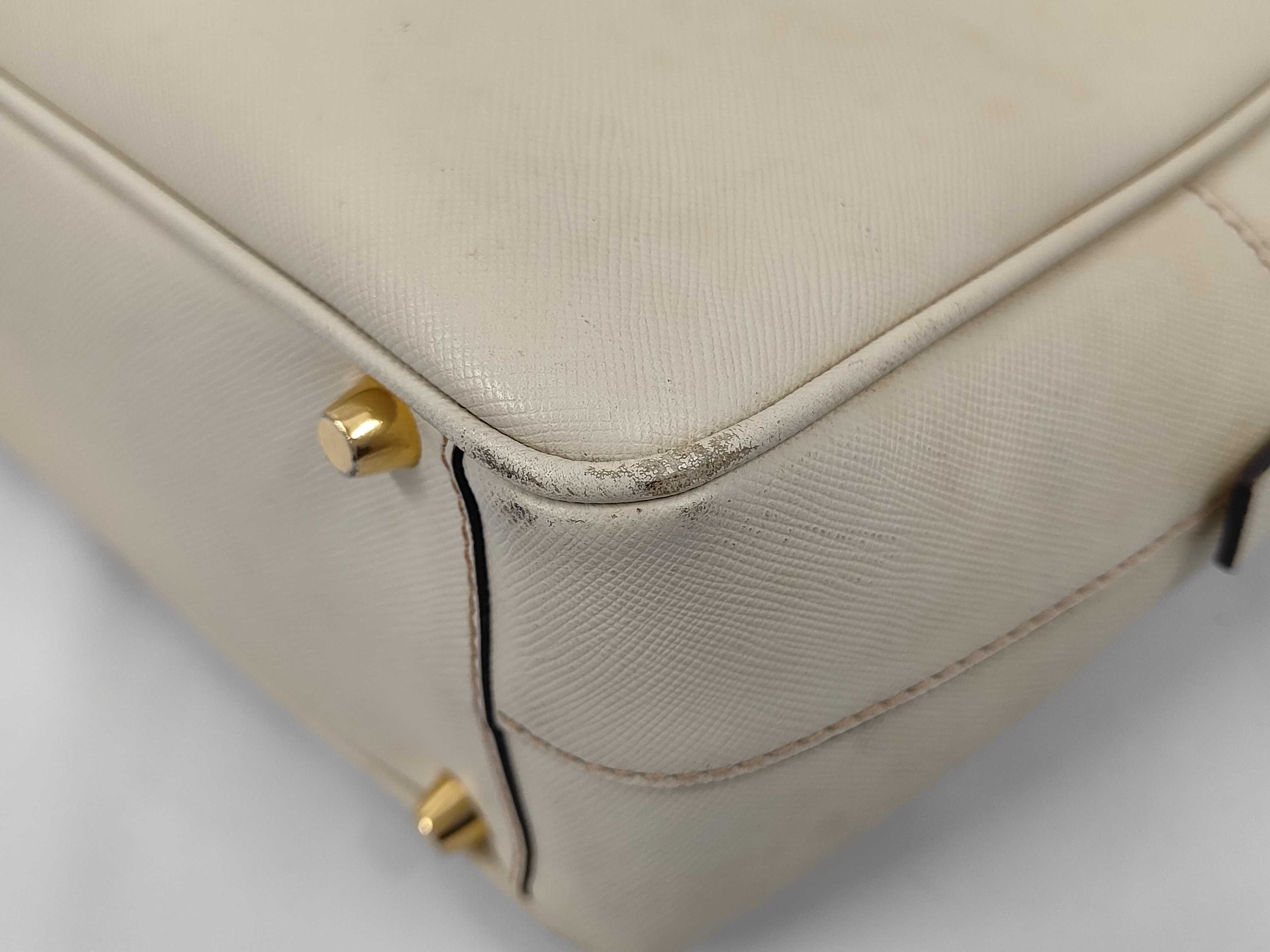 Saffiano Leather Handbag, Off-White Shoulder Bag — view 4