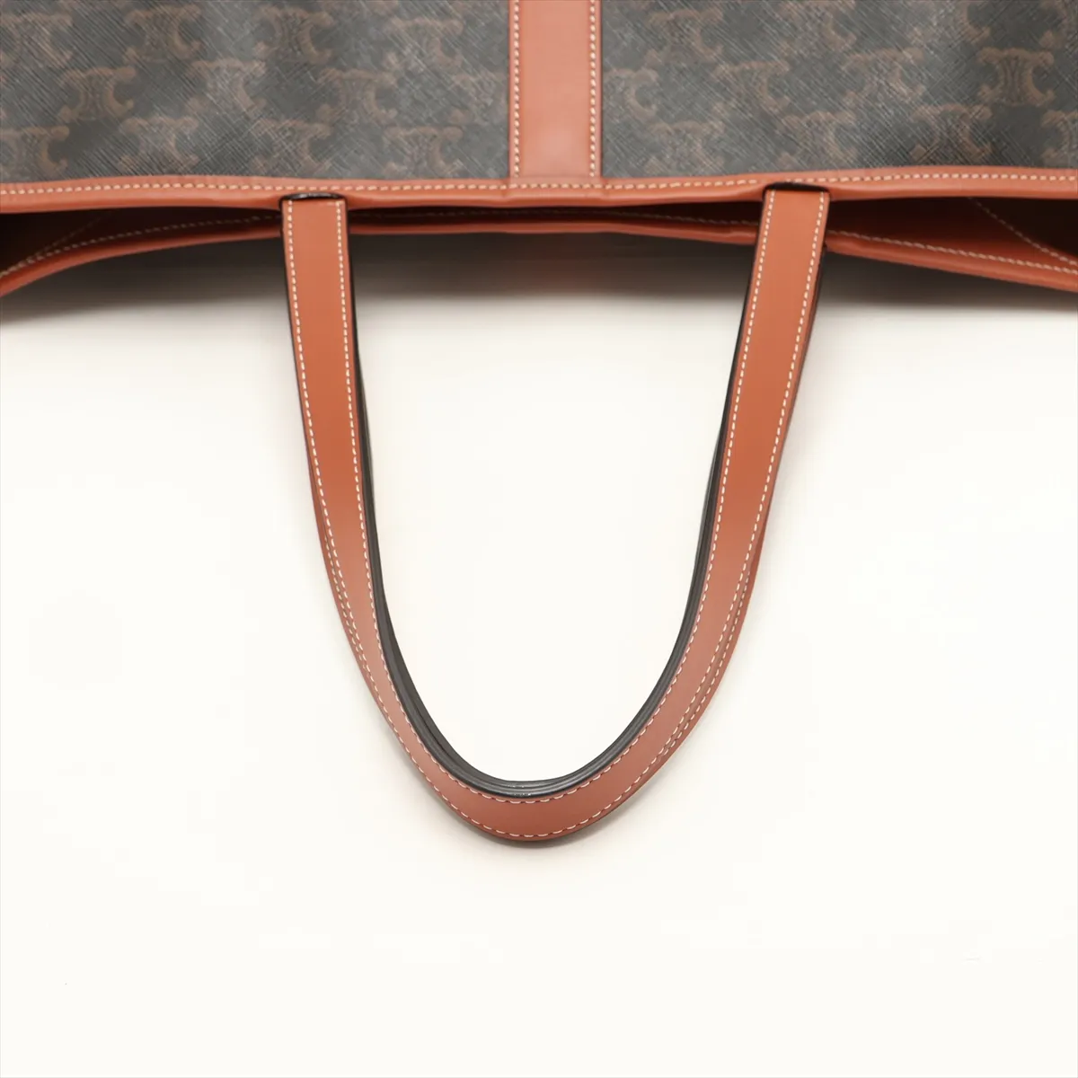 Triomphe Medium Cabas PVC x Leather Tote Bag, Black — view 5