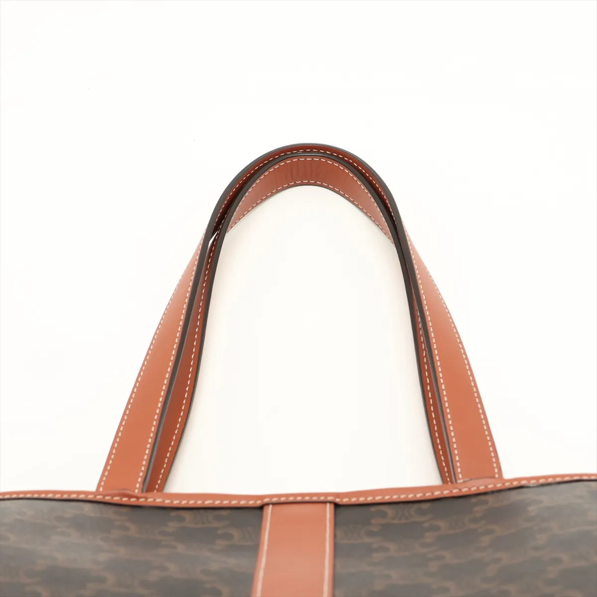 Triomphe Medium Cabas PVC x Leather Tote Bag, Black — view 6
