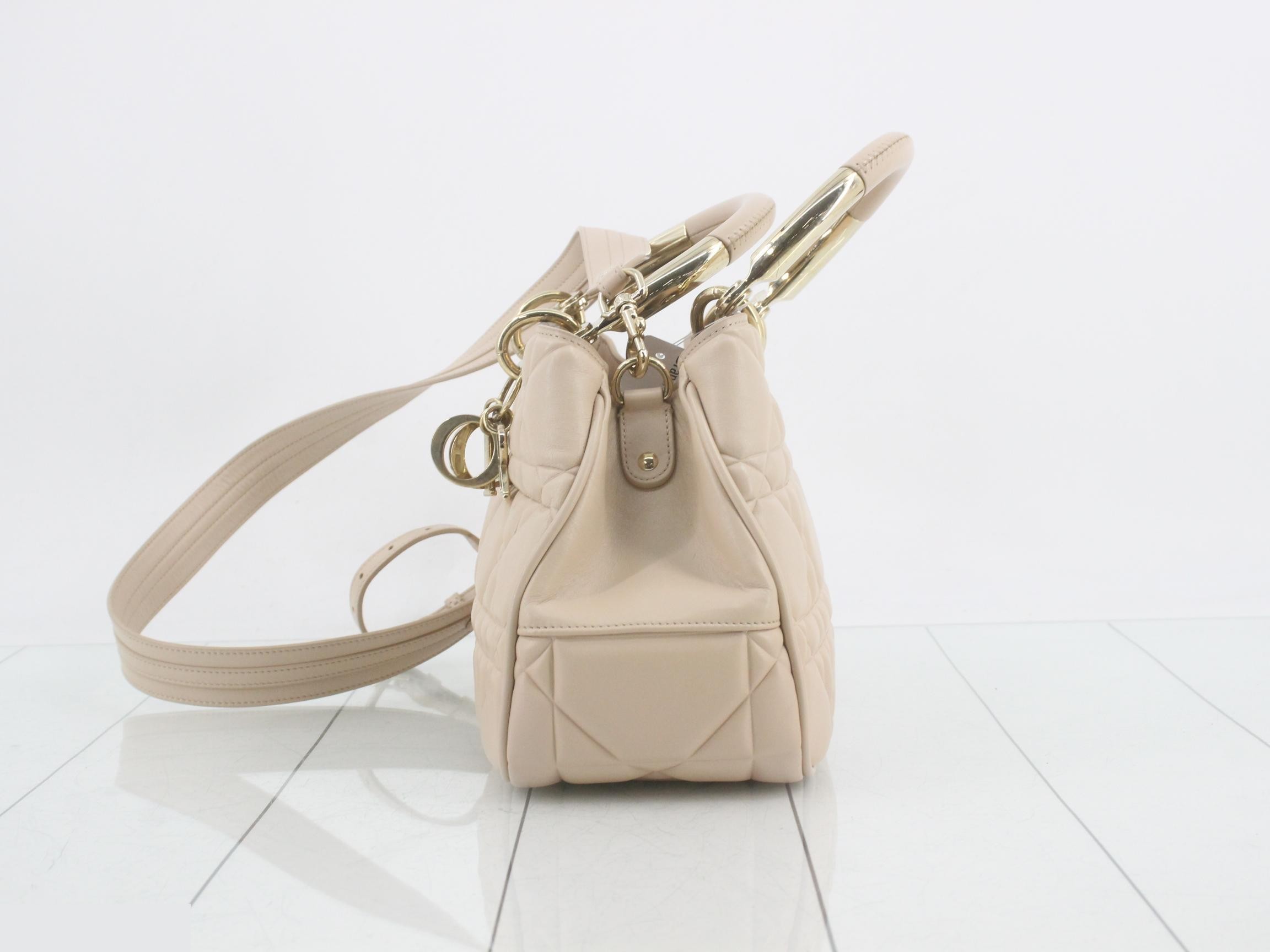 Ladies' 95.22 Leather 2-Way Shoulder/Handbag, Beige — view 3