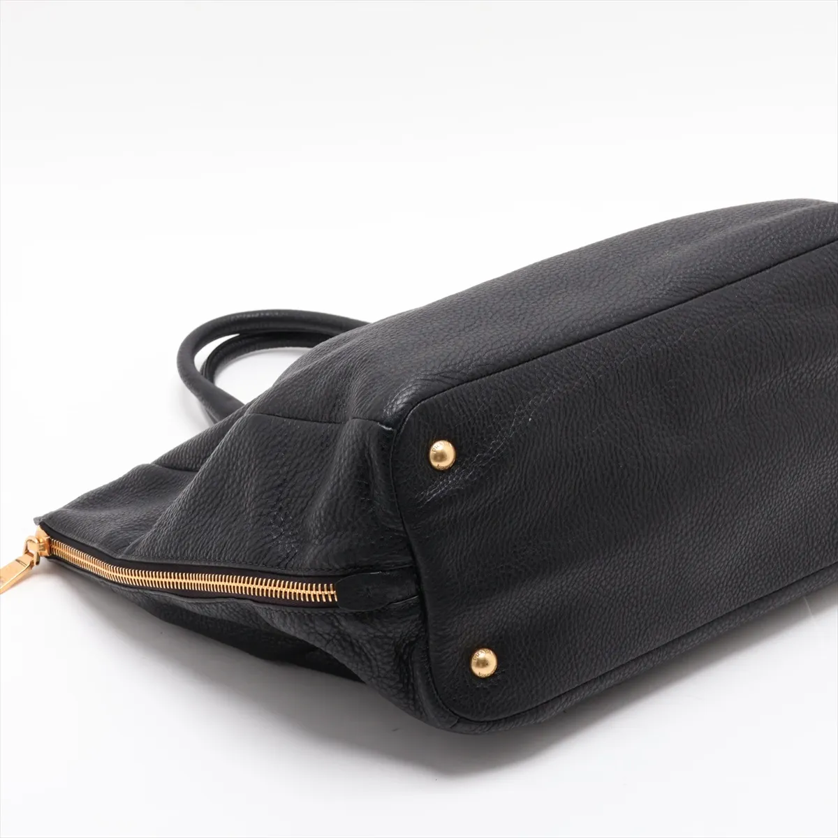 Vitello Daino Soft Leather 2-Way Tote Bag, Black — view 4