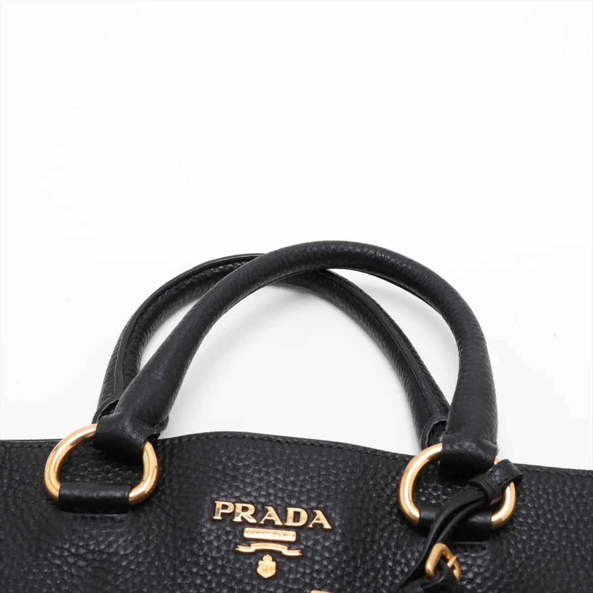 Vitello Daino Soft Leather 2-Way Tote Bag, Black — view 6