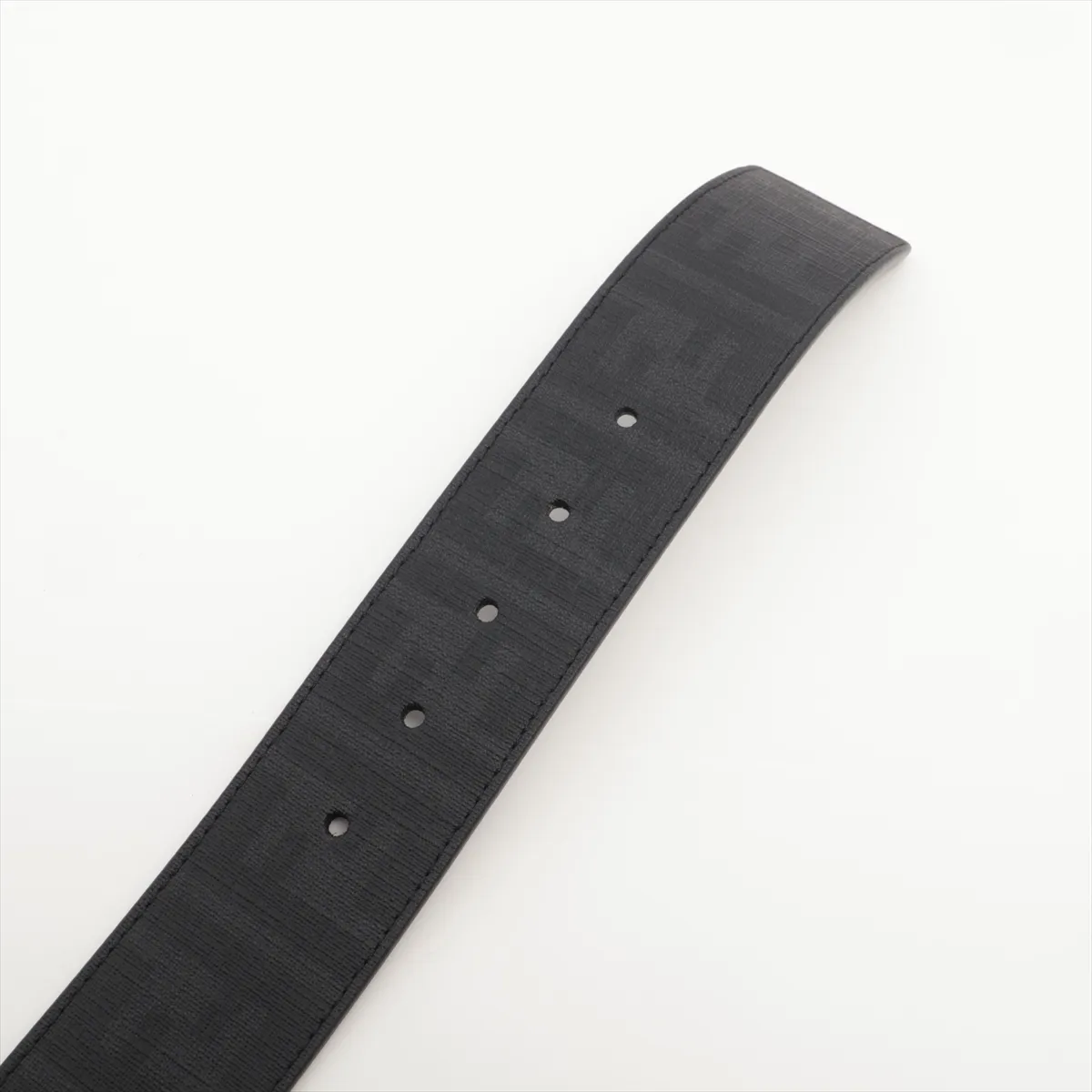 7C0183 Zucca Belt, size 85, Leather, Black. Shows signs of wear including — view 3