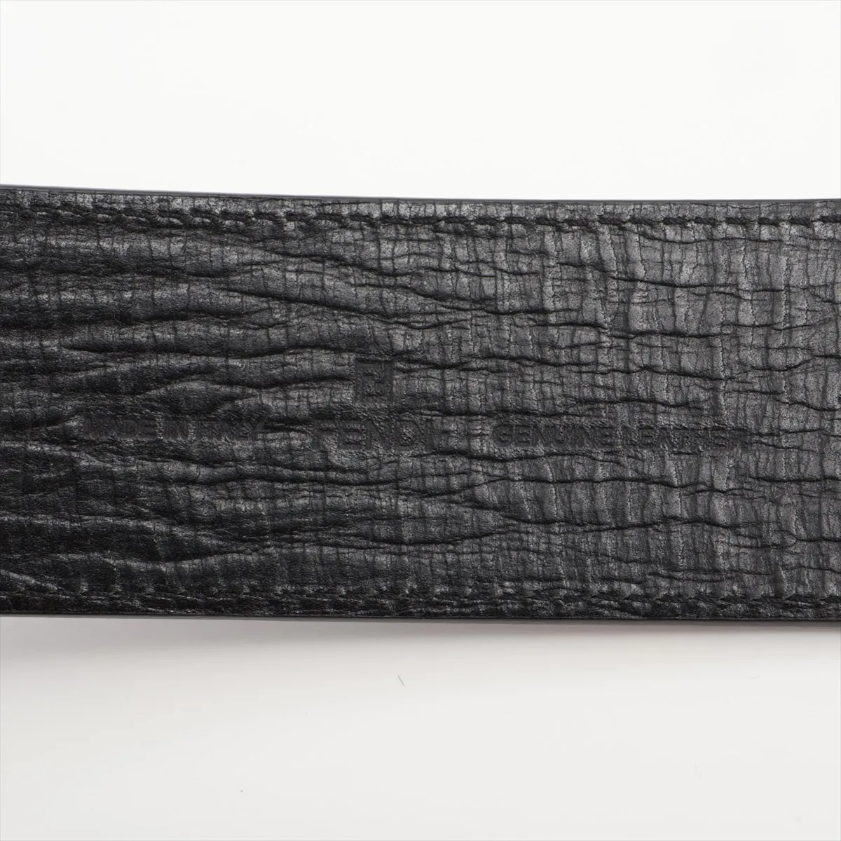 7C0183 Zucca Belt, size 85, Leather, Black. Shows signs of wear including — view 5