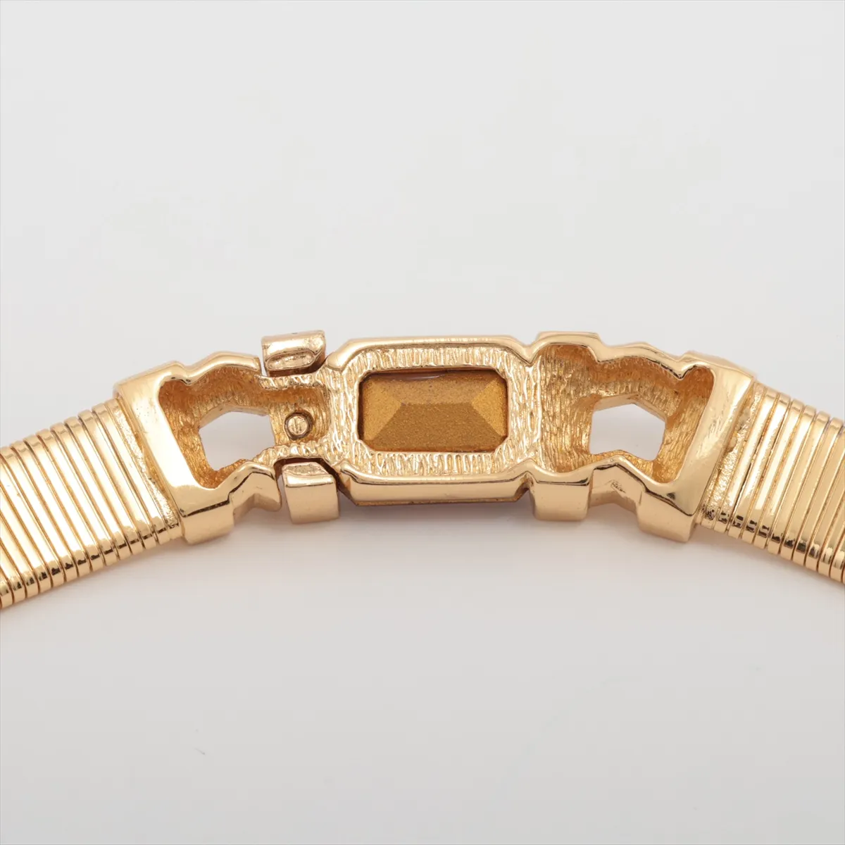 choker, gold plated with rhinestones. Shows signs of wear, including — view 3