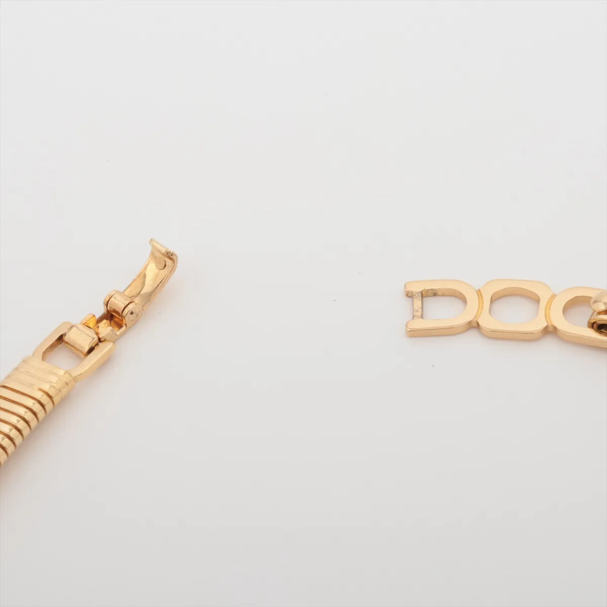 choker, gold plated with rhinestones. Shows signs of wear, including — view 4