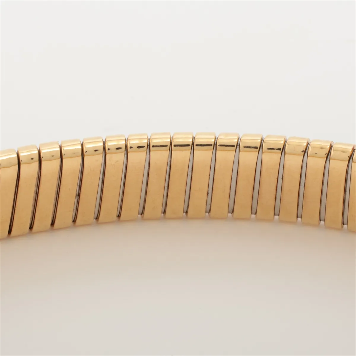 Tubogas Necklace, 750 (Yellow Gold) x Stainless Steel, 98.5g, slightly misshapen. — view 3