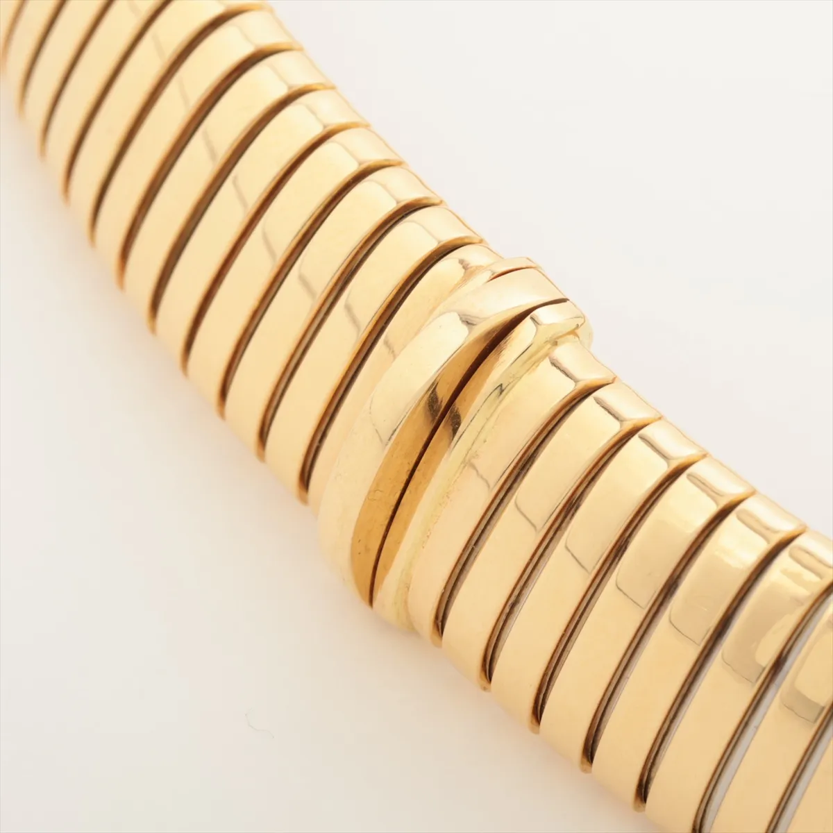 Tubogas Necklace, 750 (Yellow Gold) x Stainless Steel, 98.5g, slightly misshapen. — view 4