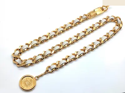 Coco Mark Leather Chain Belt, Chain approx. 80cm