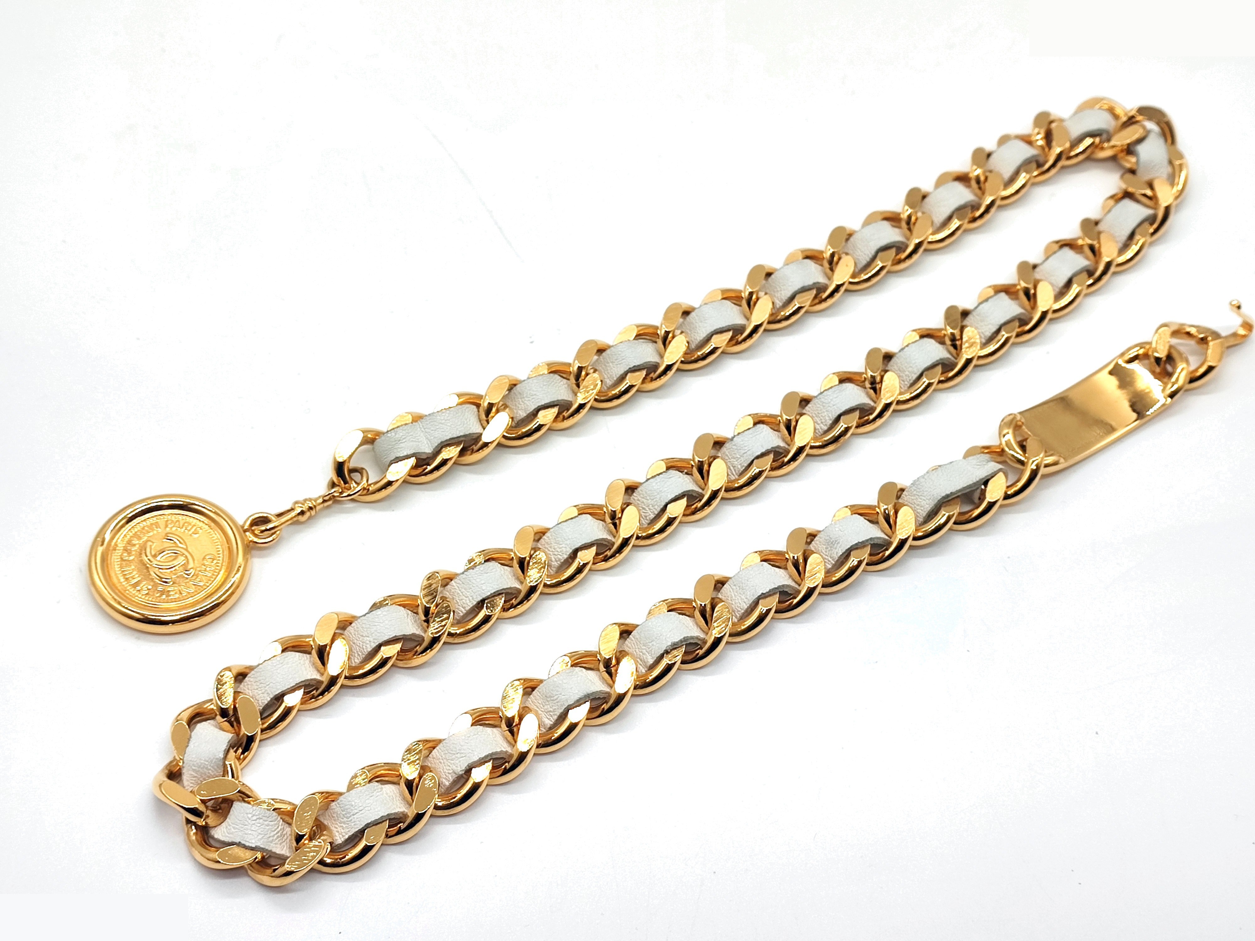 Coco Mark Leather Chain Belt, Chain approx. 80cm — view 6