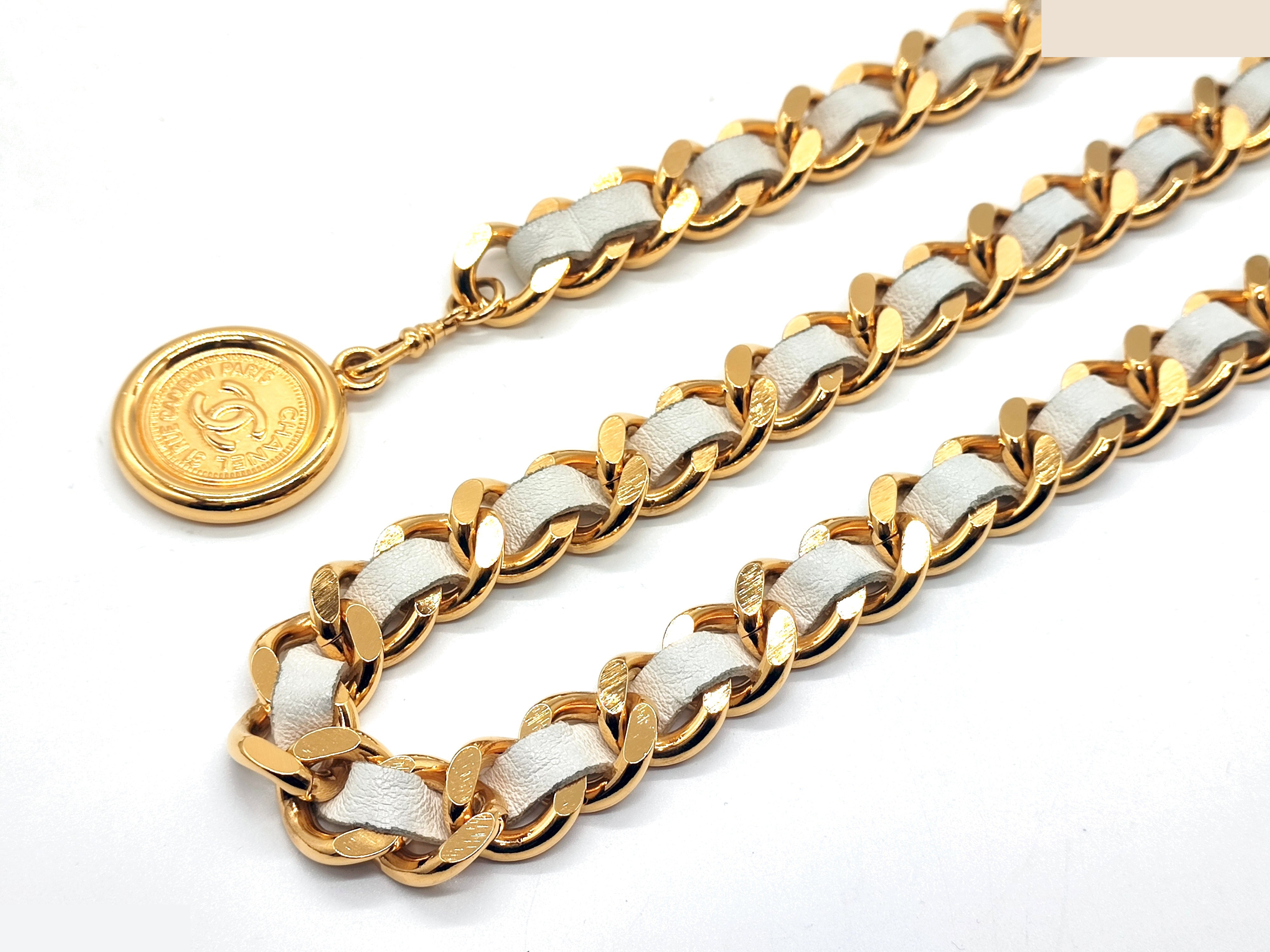 Coco Mark Leather Chain Belt, Chain approx. 80cm — view 7