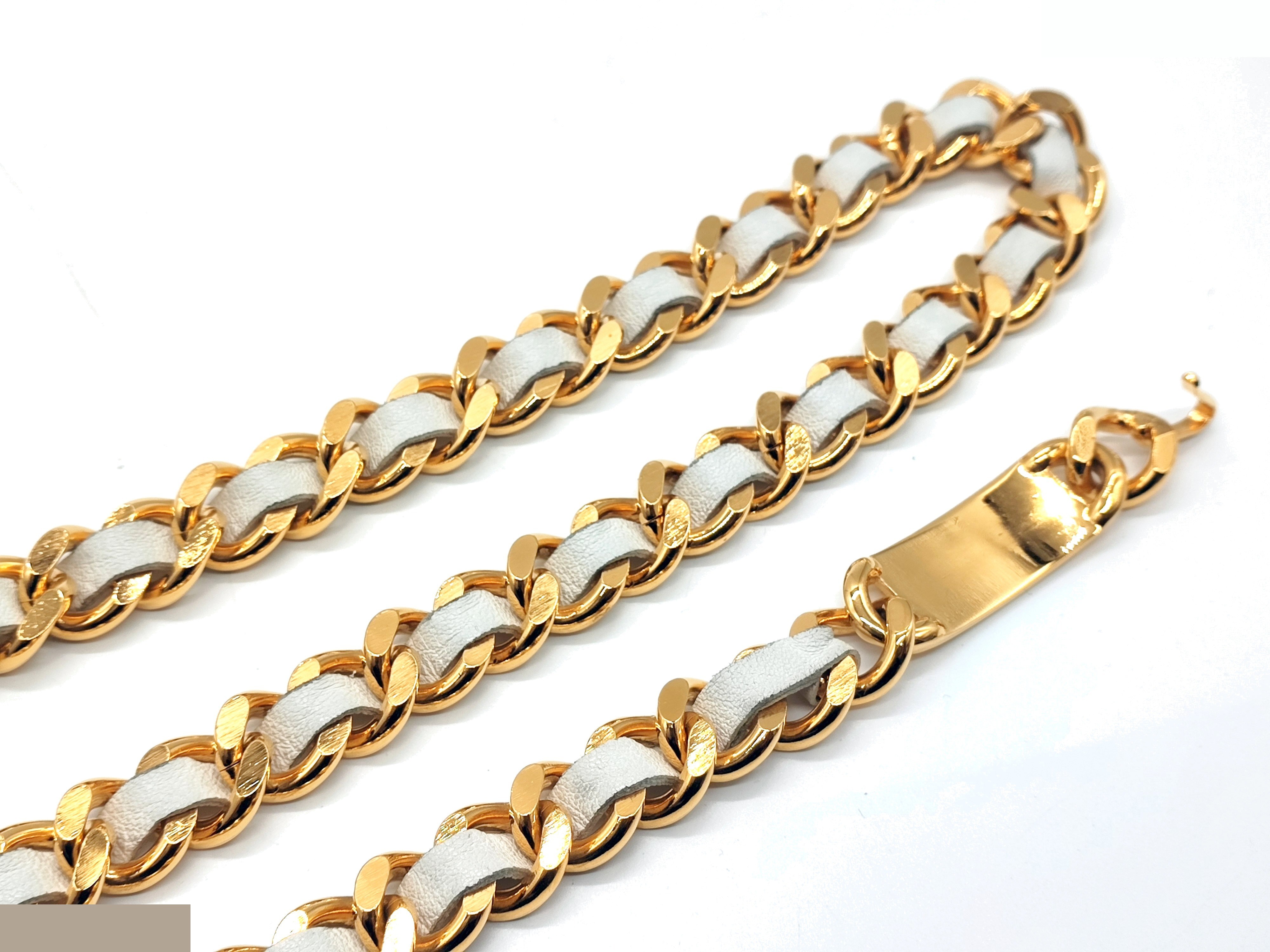 Coco Mark Leather Chain Belt, Chain approx. 80cm — view 8