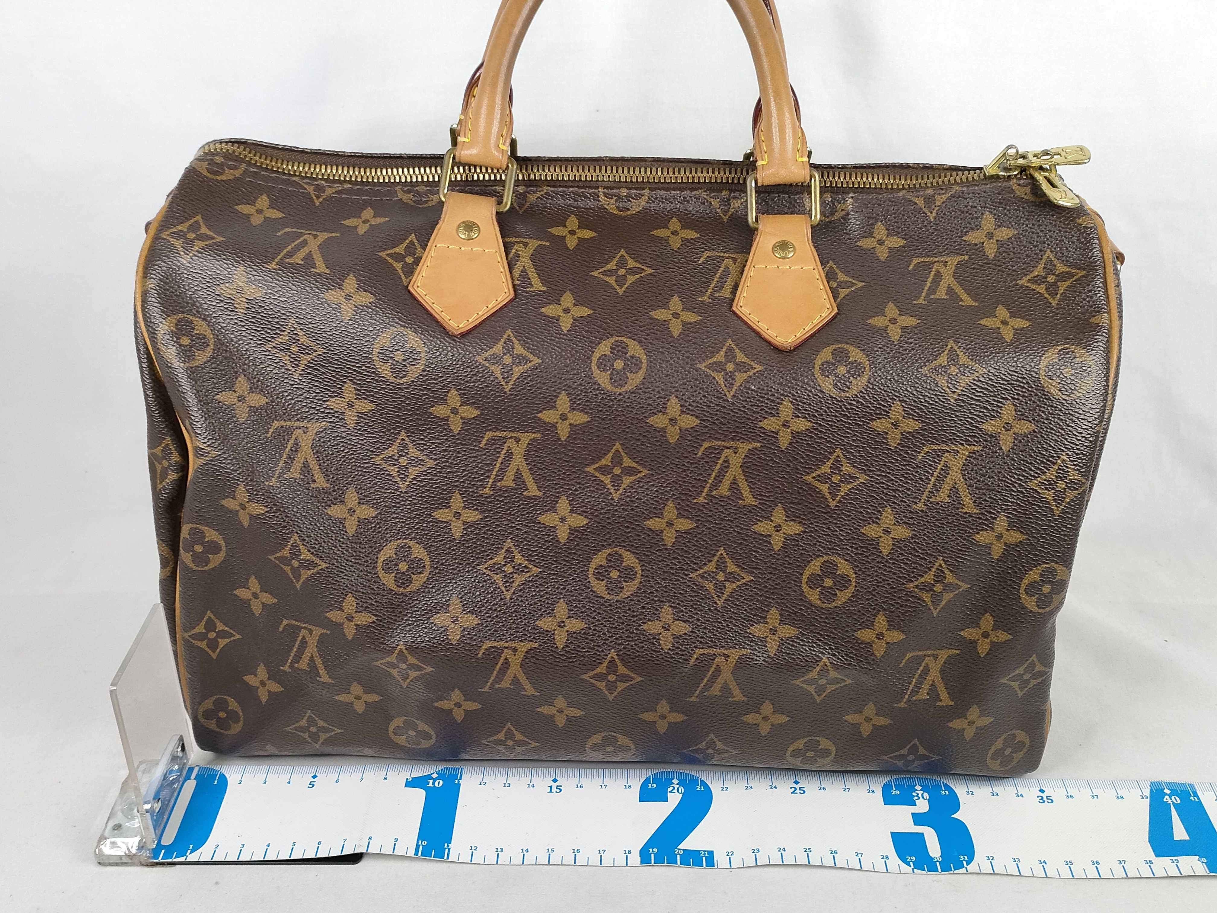 Monogram ID- Monogram Speedy Bandouliere 35 M40392 Brown Personal Engraving Handbag — view 2