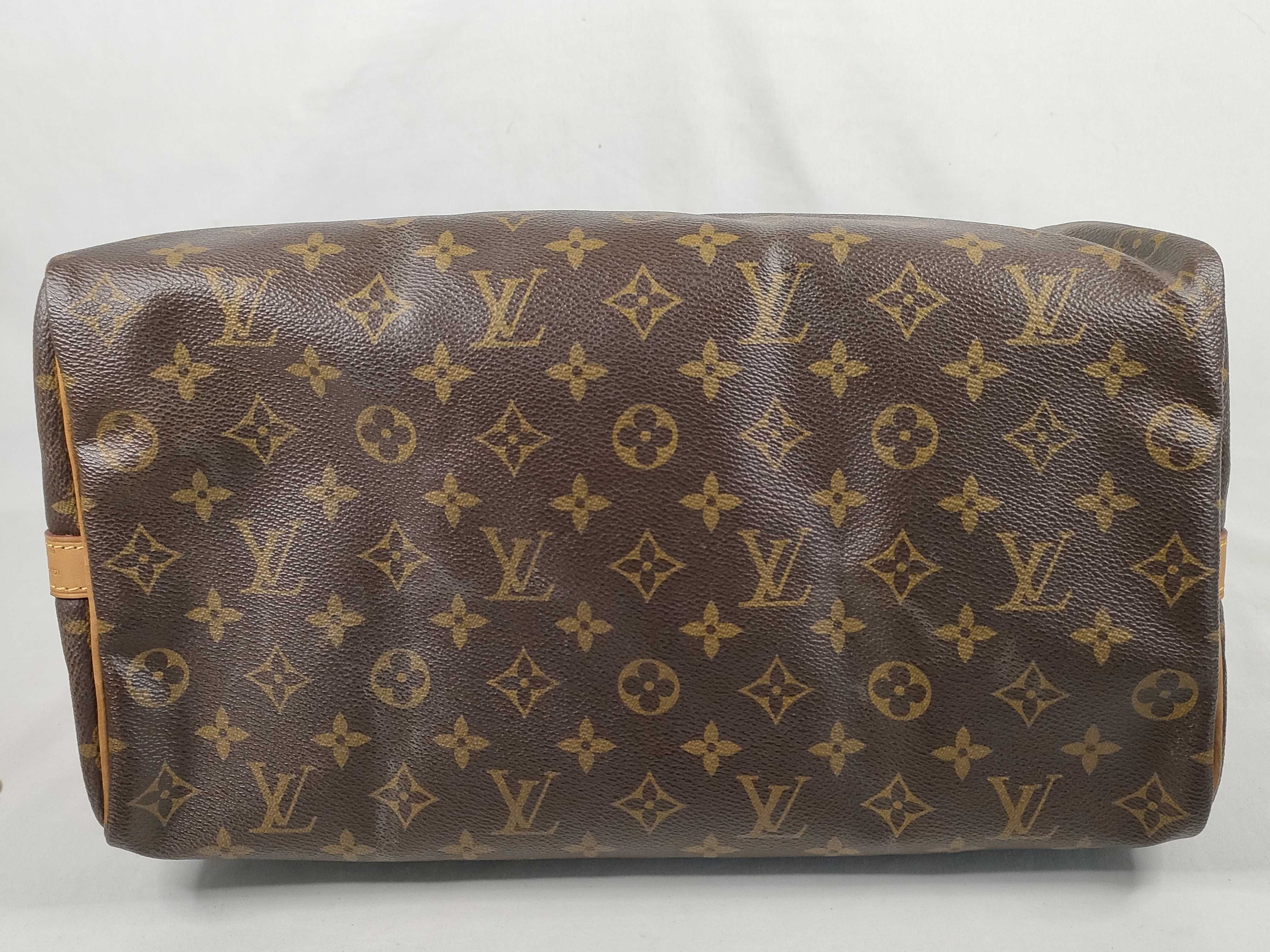 Monogram ID- Monogram Speedy Bandouliere 35 M40392 Brown Personal Engraving Handbag — view 8